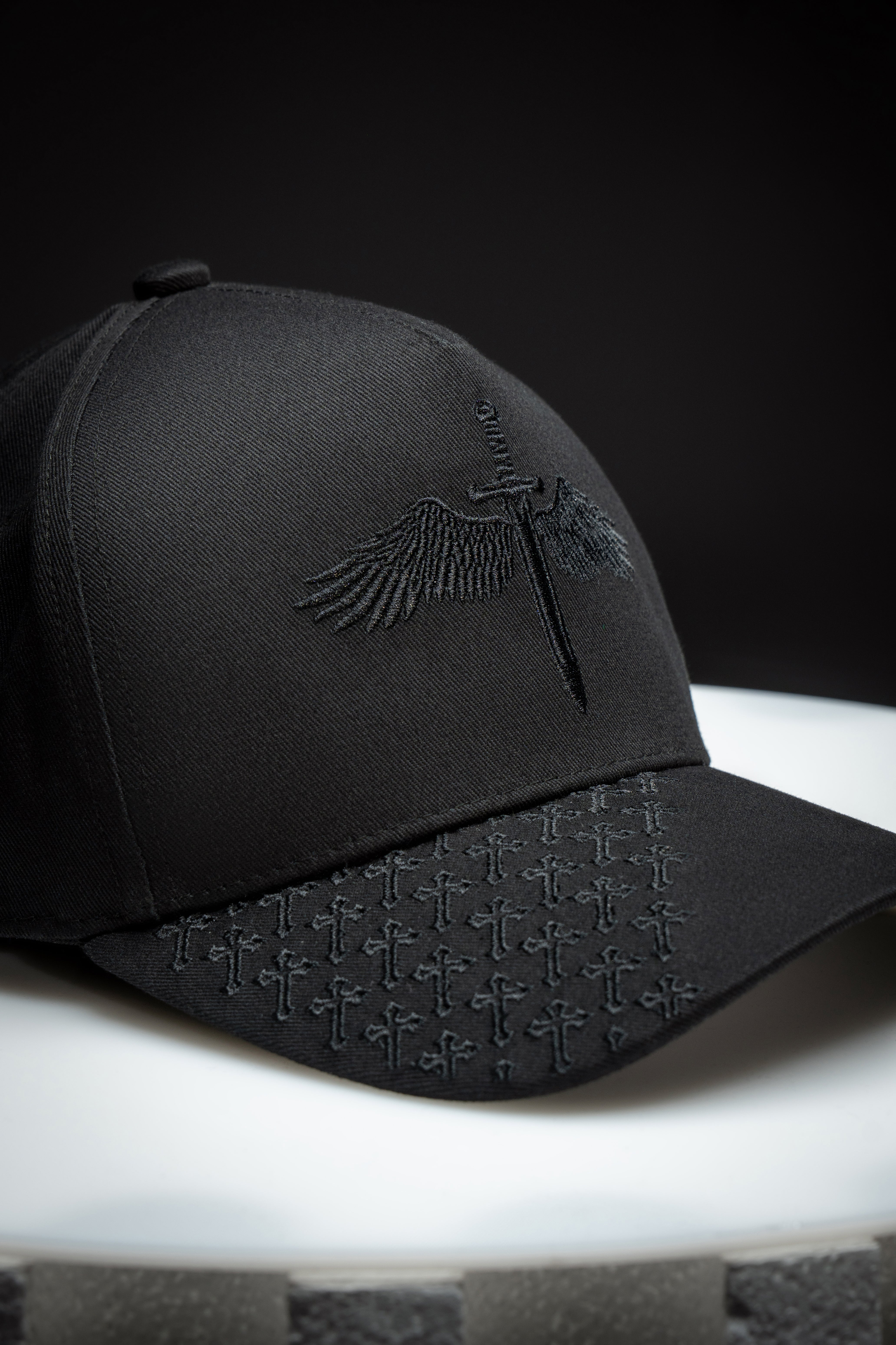 Saint Kaizen premium Christian gym wear Angel Wings Cap. Features bold spiritual Artwork, A comfortable cap designed for both the gym and casual wear.