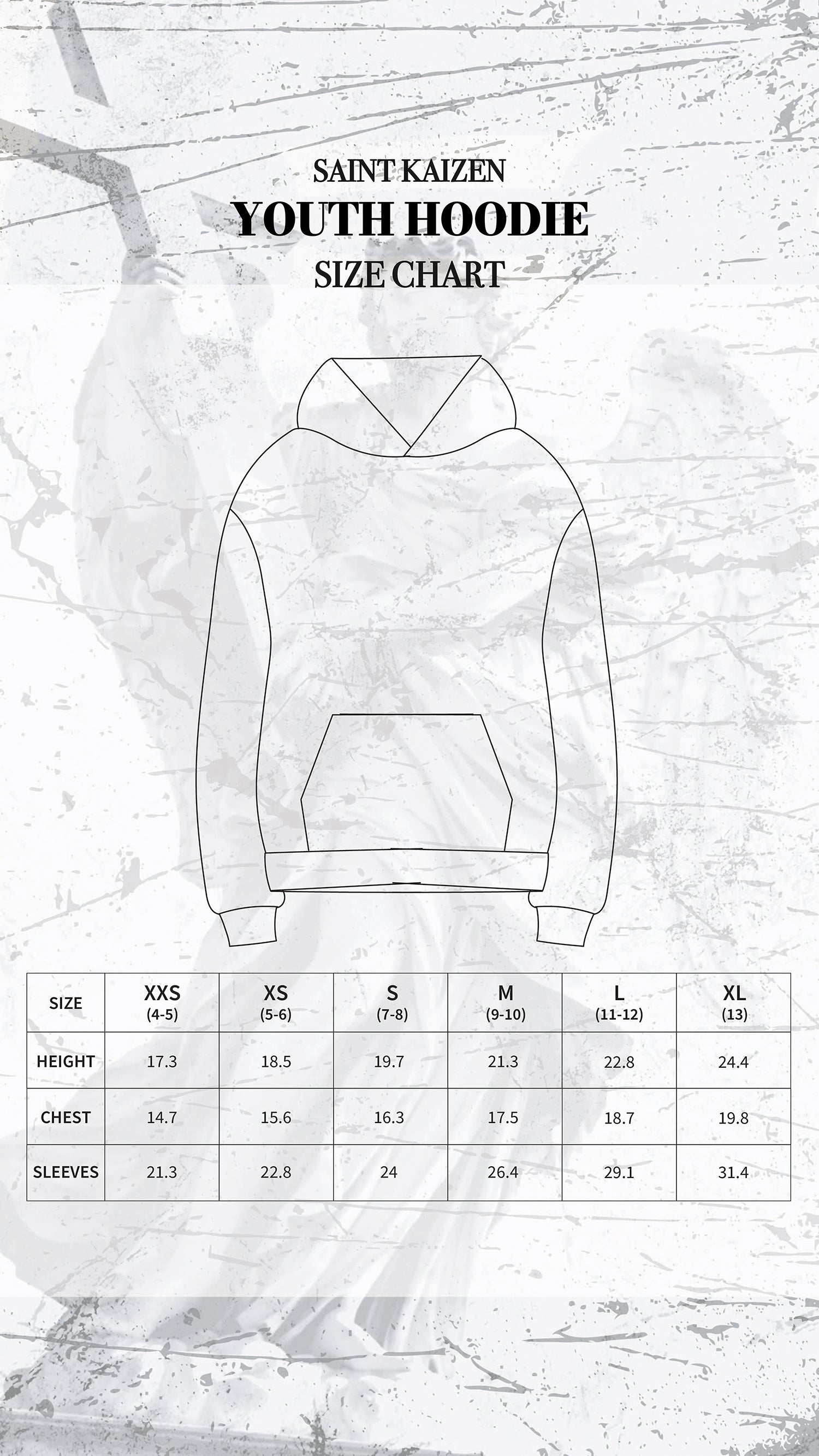 Saint Kaizen Archangel Michael Youth Hoodie - Acid Wash. Heavyweight Christian gym wear hoodie featuring a durable with spiritual artwork.