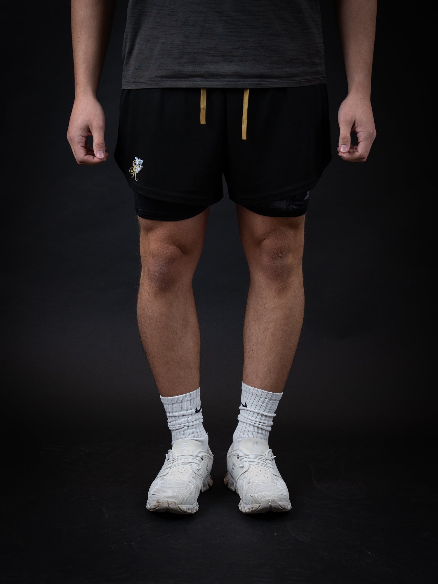 Saint Kaizen Christian gym wear Birth of The Son Performance Shorts. Two-layer shorts built for optimal mobility, featuring secure pockets and premium fabric.