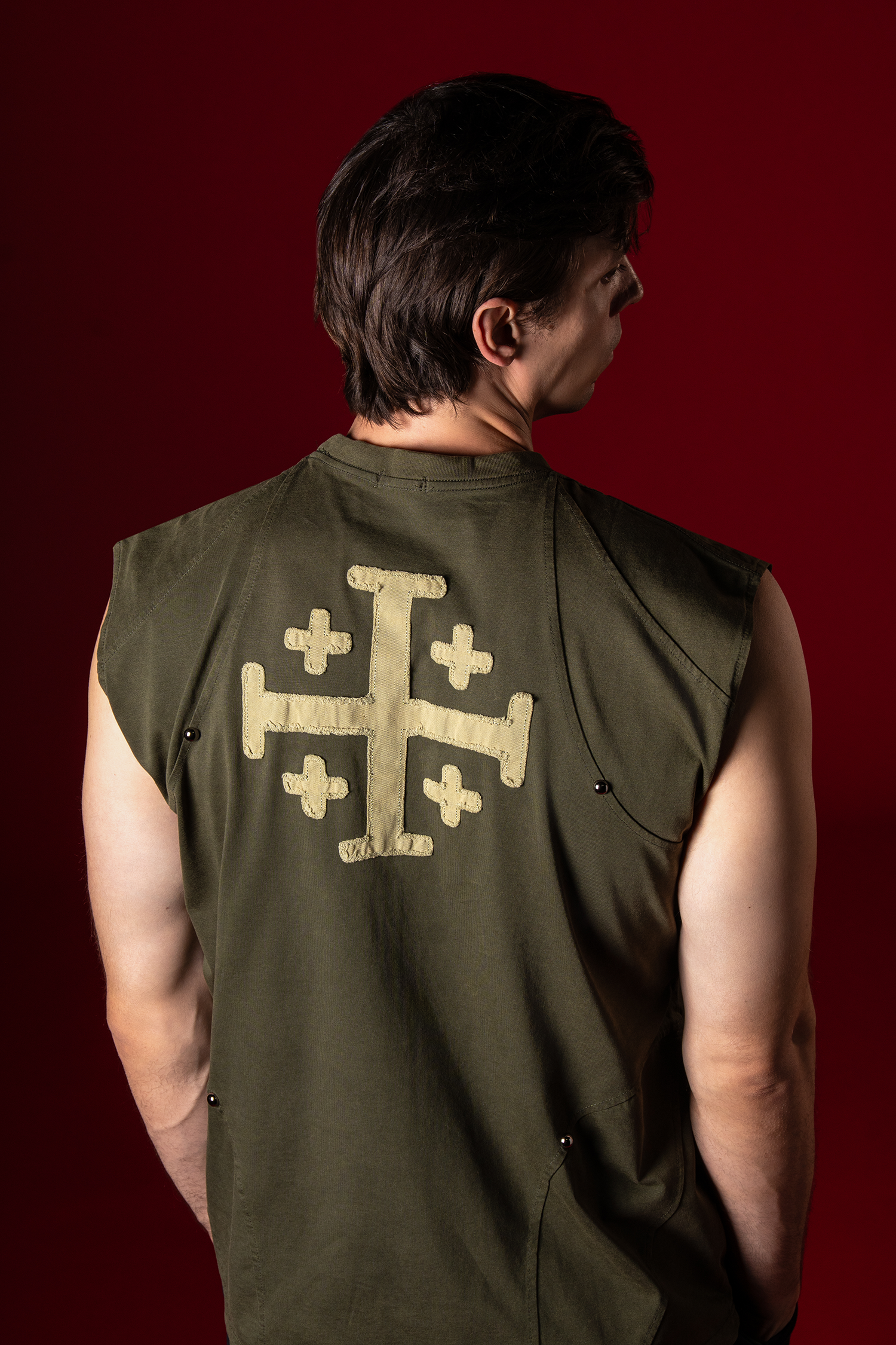 Jerusalem Cross Armor Cut Off Tee