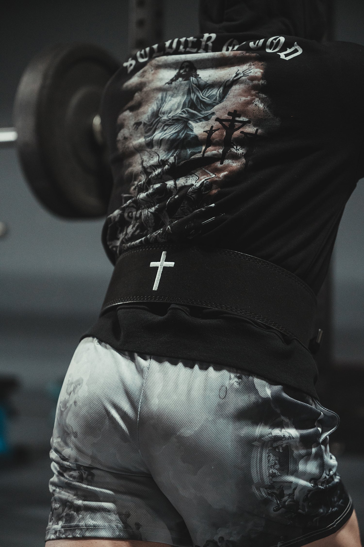 Saint Kaizen Cross Lever Belt (10mm, black) for Powerlifting. Premium Weightlifting belt designed for Christian athletes.