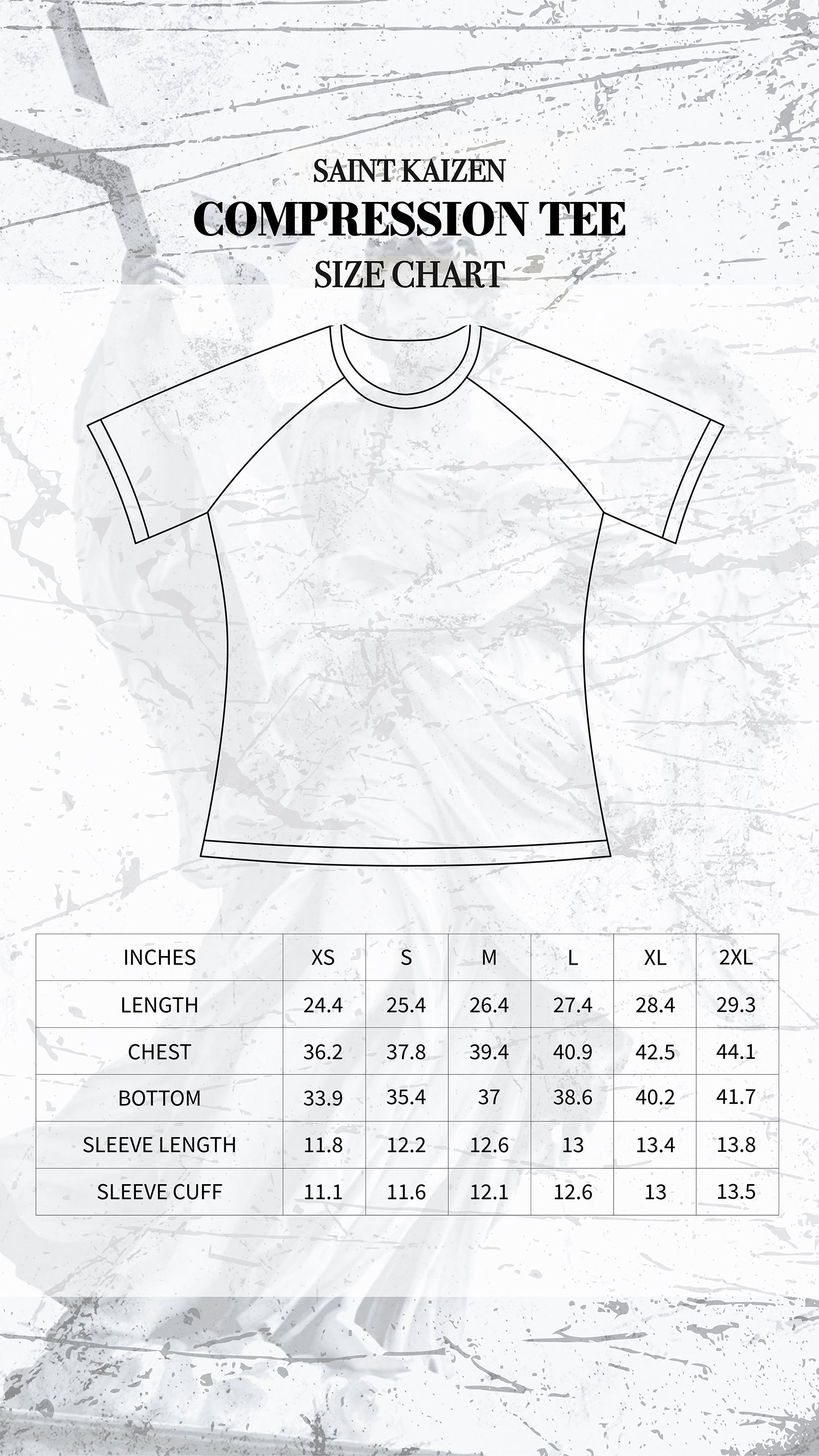 Saint Kaizen Cross Wings Compression Tee. High-performance Christian gym wear with printed spiritual artwork. Tailored, ergonomic fit for muscle support.