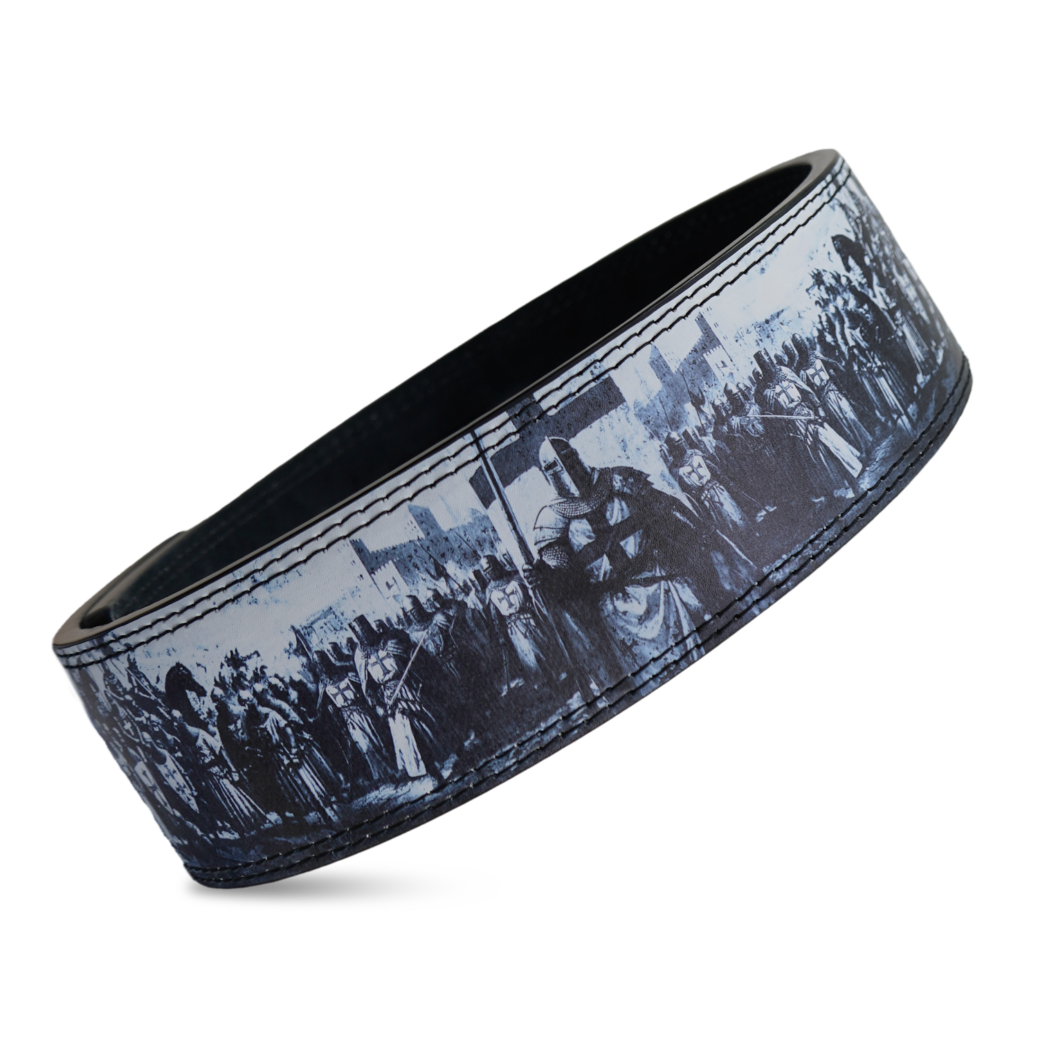 Saint Kaizen Crusader March Lever Belt (10mm, black) for Powerlifting. Premium Weightlifting belt designed for Christian athletes.