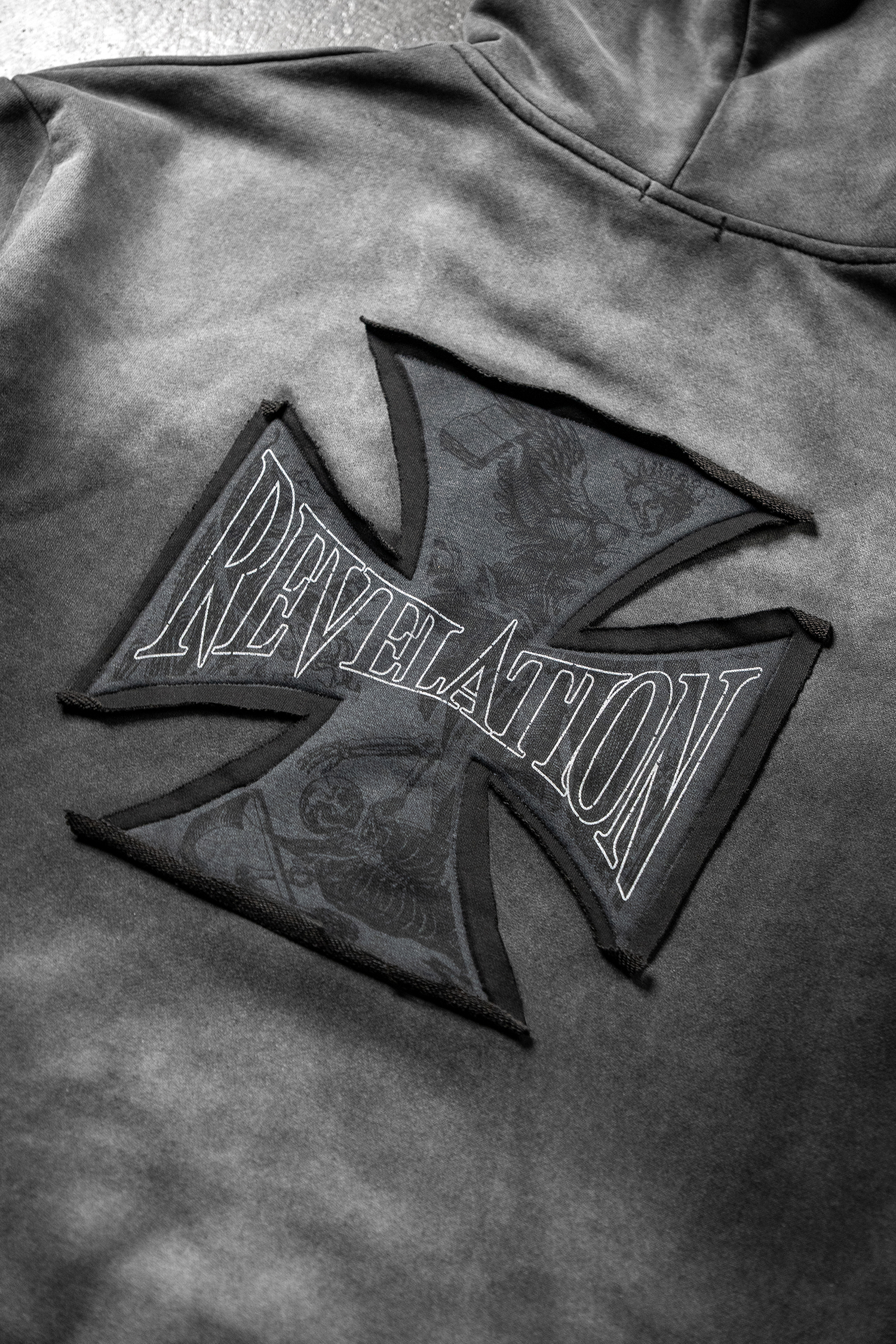 Crusader Cross Hoodie - Acid Wash