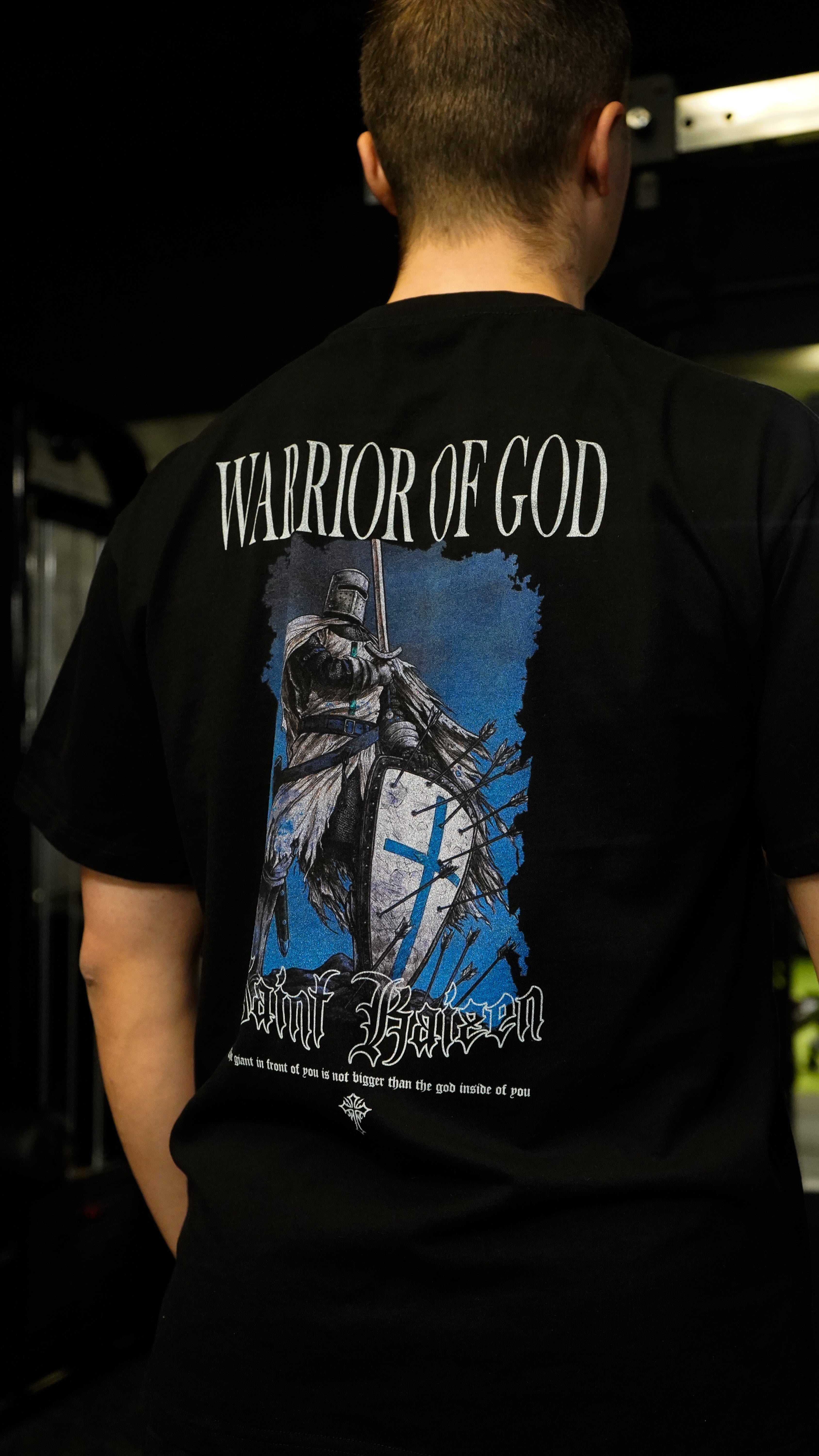 Christian-themed pump cover from Gym Wear, made from 100% premium cotton with a screen print design, providing an ultra-soft feel for stylish and comfortable workouts.