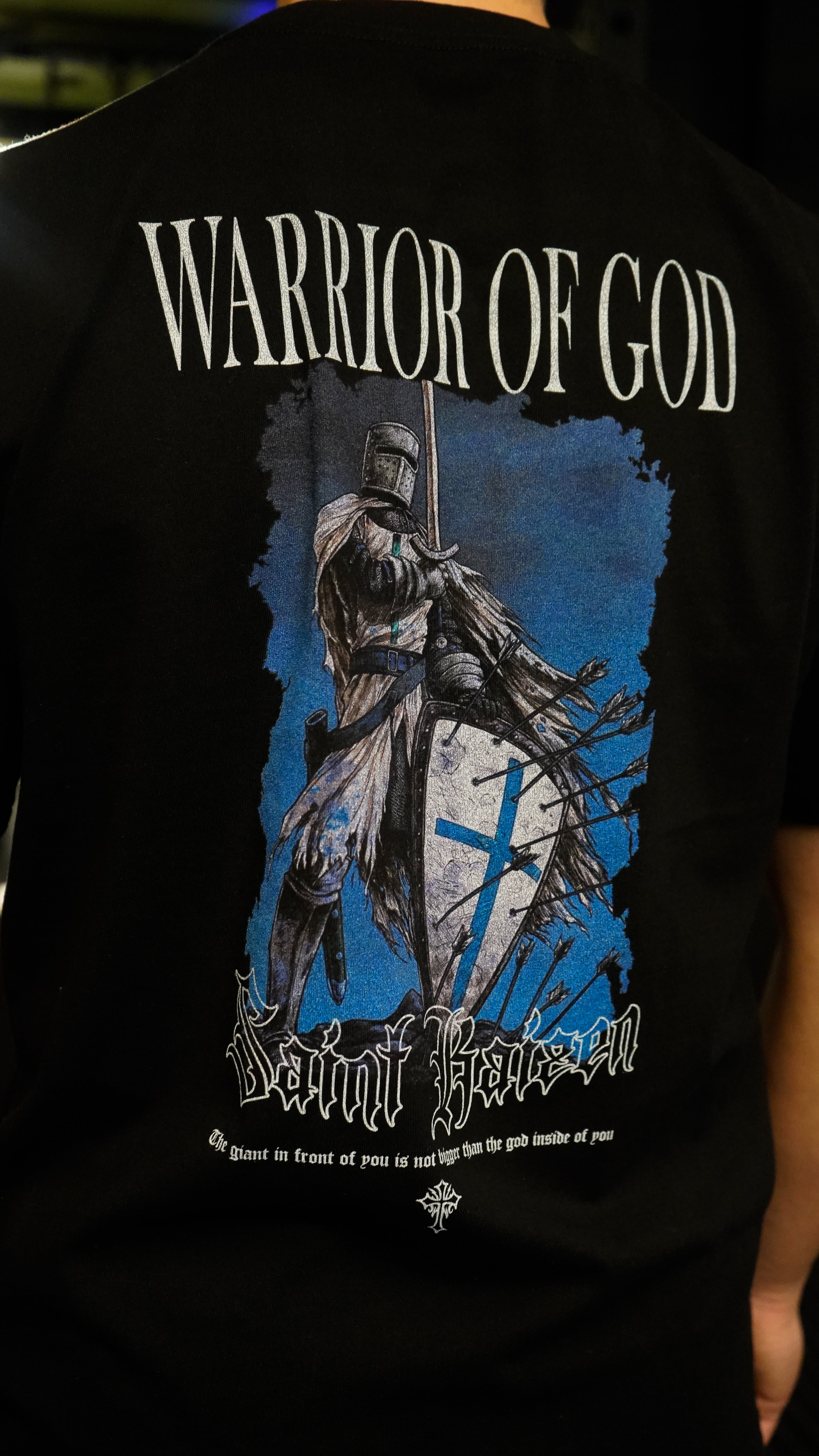 Christian-themed pump cover from Gym Wear, made from 100% premium cotton with a screen print design, providing an ultra-soft feel for stylish and comfortable workouts.