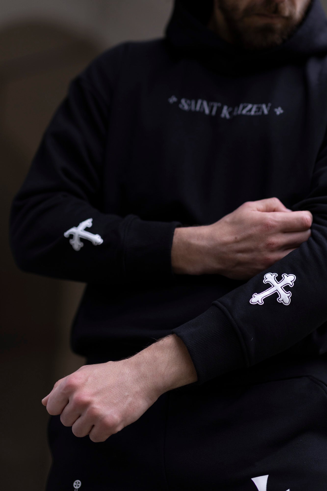 Saint Kaizen Defender Of Faith Hoodie. Heavyweight Christian gym wear hoodie featuring a durable with spiritual artwork.