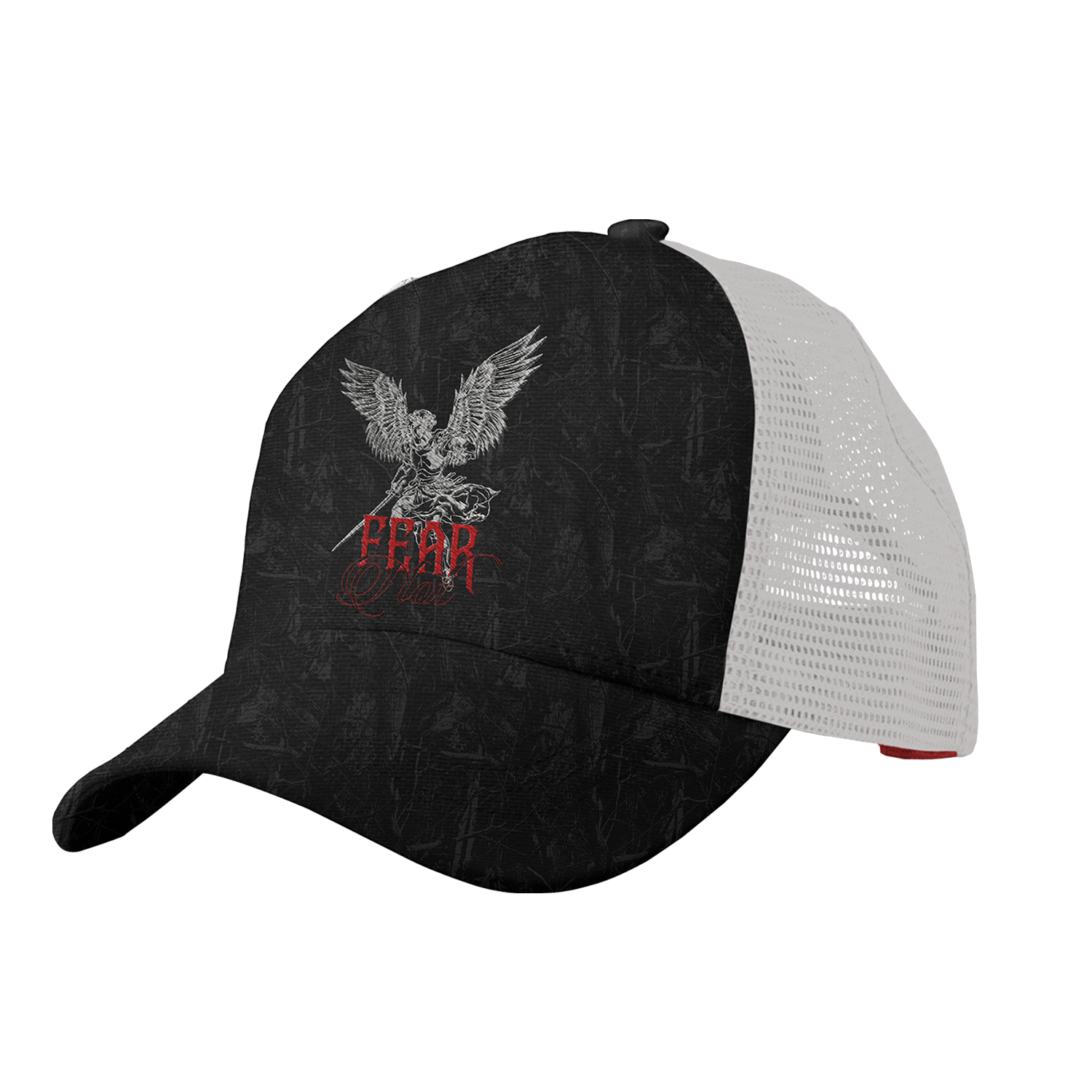 Saint Kaizen premium Christian gym wear Fear Not Camo Cap. Features bold spiritual Artwork, A comfortable cap designed for both the gym and casual wear.