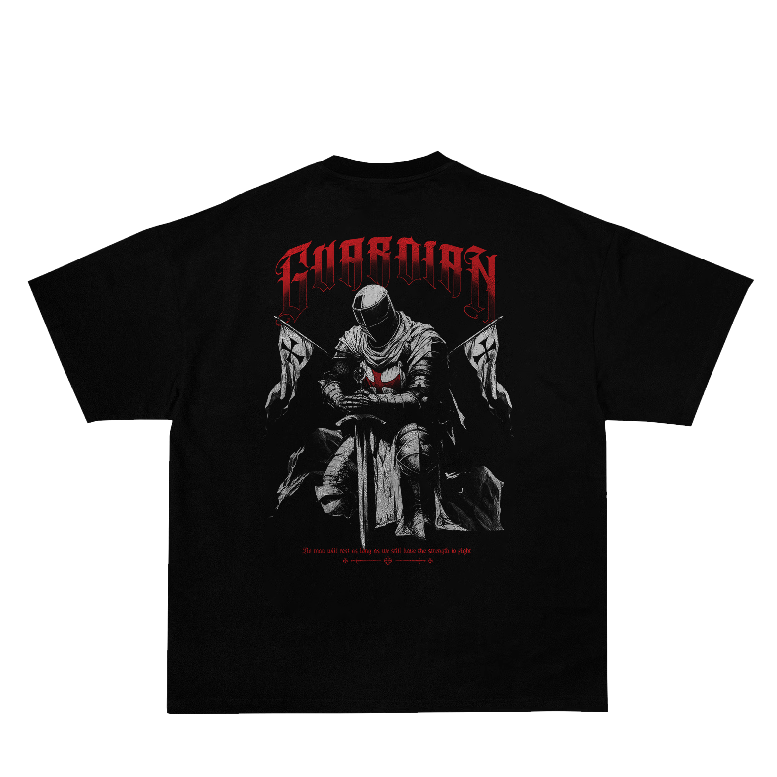 Saint Kaizen Christian gym wear shirt. Features the bold Guardian T-Shirt spiritual design. Oversize fit made from premium 220gr cotton.