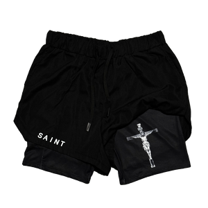 Jesus Crucified Performance Shorts - Black