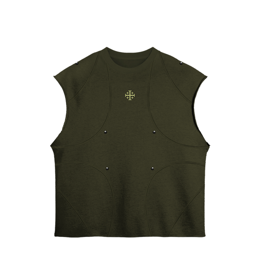Jerusalem Cross Armor Cut Off Tee