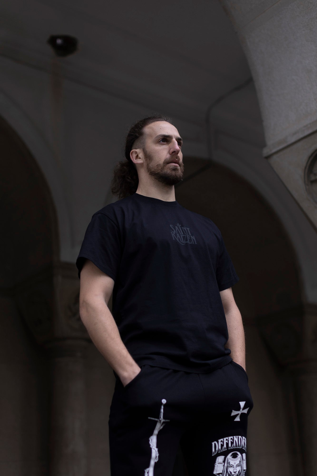 Saint Kaizen Christian gym wear shirt. Features the bold King Baldwin T-Shirt spiritual design. Oversize fit made from premium 220gr cotton.