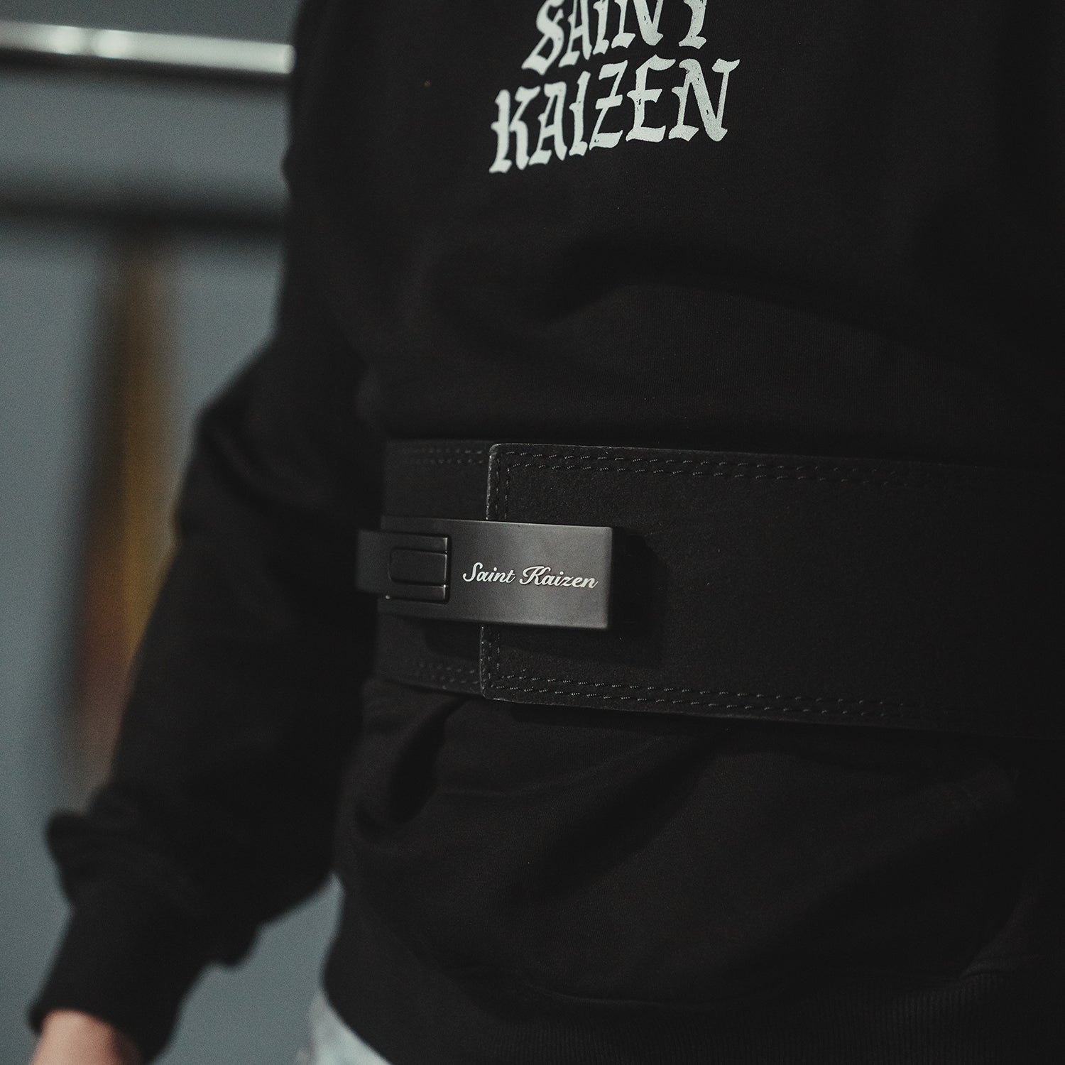 Saint Kaizen Philippians 4:13 Lever Belt (10mm, black) for Powerlifting. Premium Weightlifting belt designed for Christian athletes.