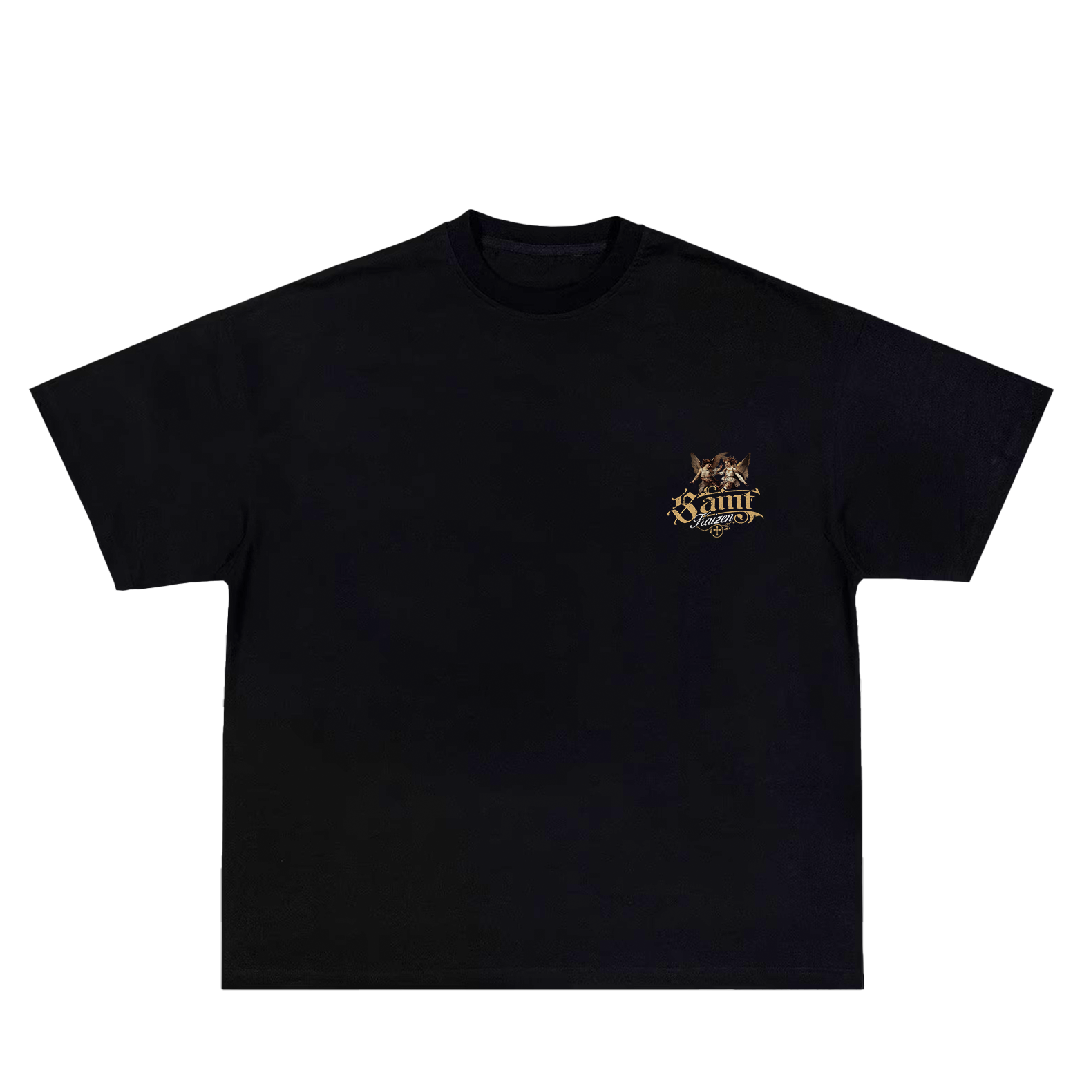 Saint Kaizen Christian gym wear shirt. Features the bold Pierce The Darkness T-Shirt - Black spiritual design. Oversize fit made from premium 220gr cotton.