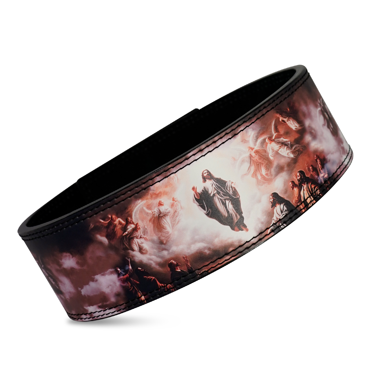 Saint Kaizen Resurrection Lever Belt (10mm, black) for Powerlifting. Premium Weightlifting belt designed for Christian athletes.