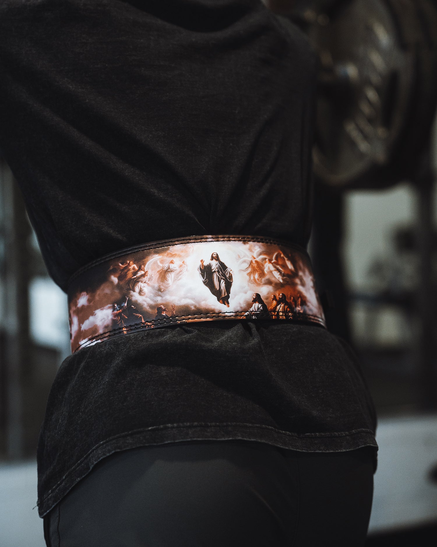 Saint Kaizen Resurrection Lever Belt (10mm, black) for Powerlifting. Premium Weightlifting belt designed for Christian athletes.