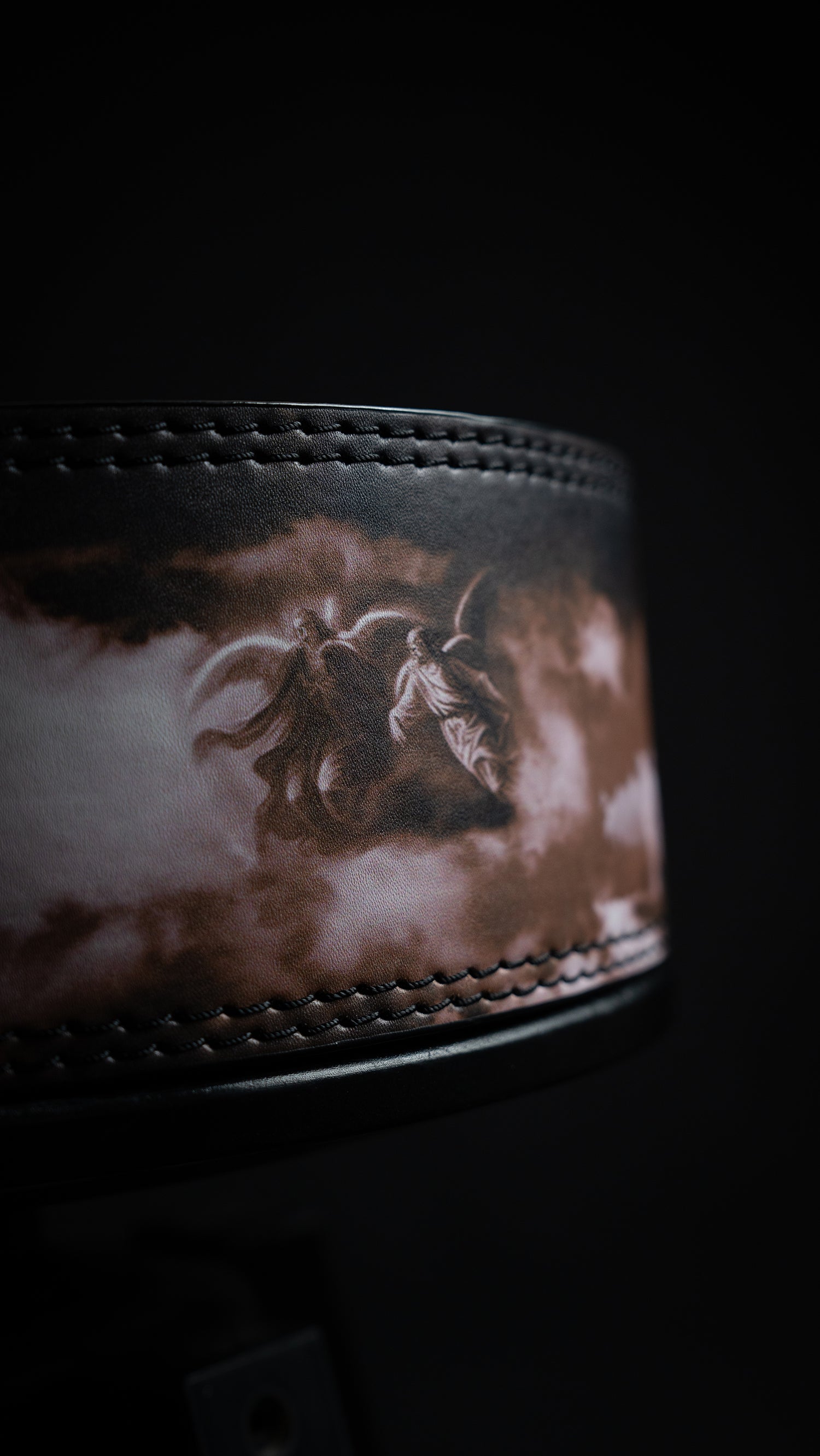 Saint Kaizen Resurrection Lever Belt (10mm, black) for Powerlifting. Premium Weightlifting belt designed for Christian athletes.