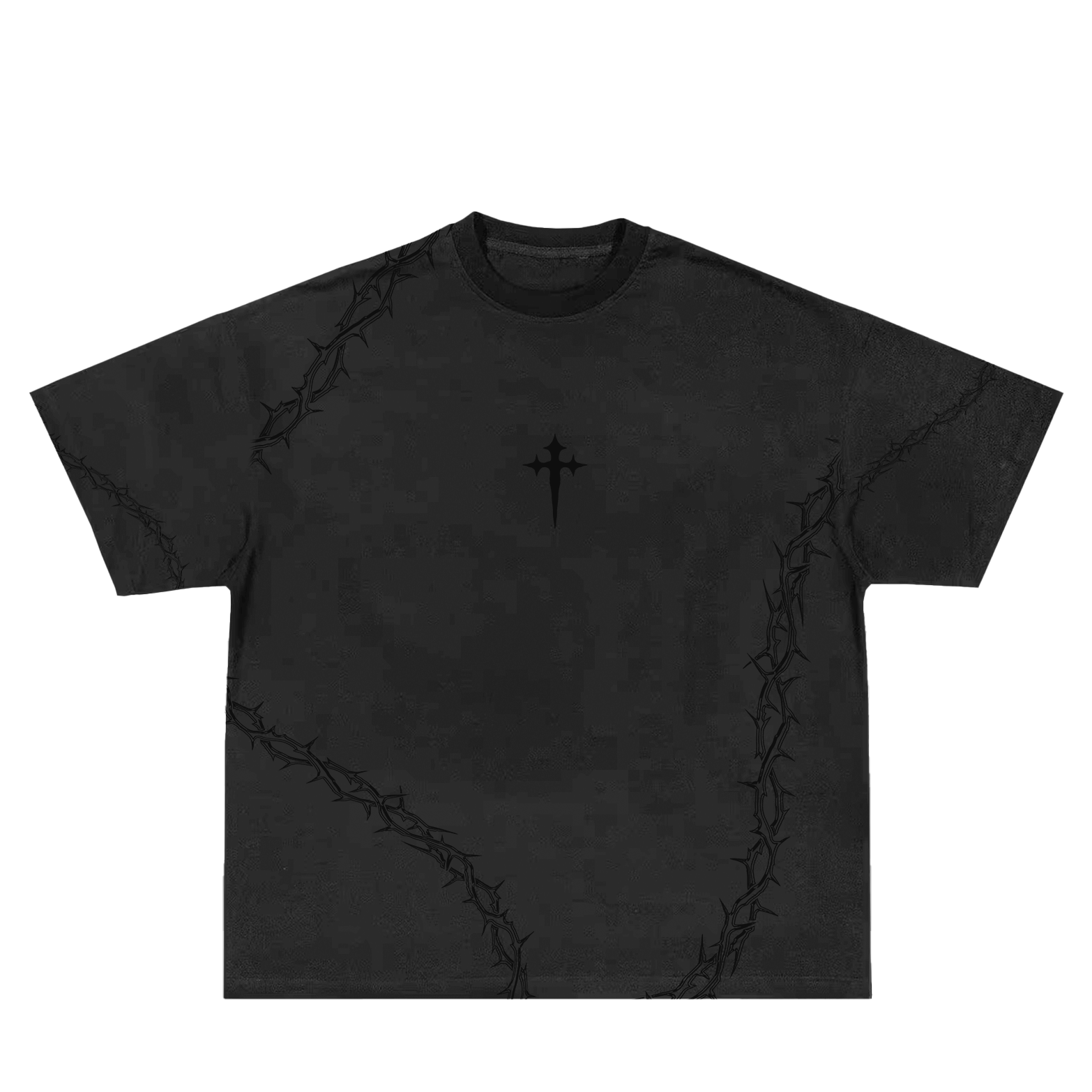 Saint Kaizen Christian gym wear shirt. Features the bold Risen T-Shirt - Black spiritual design. Oversize fit made from premium 220gr cotton.