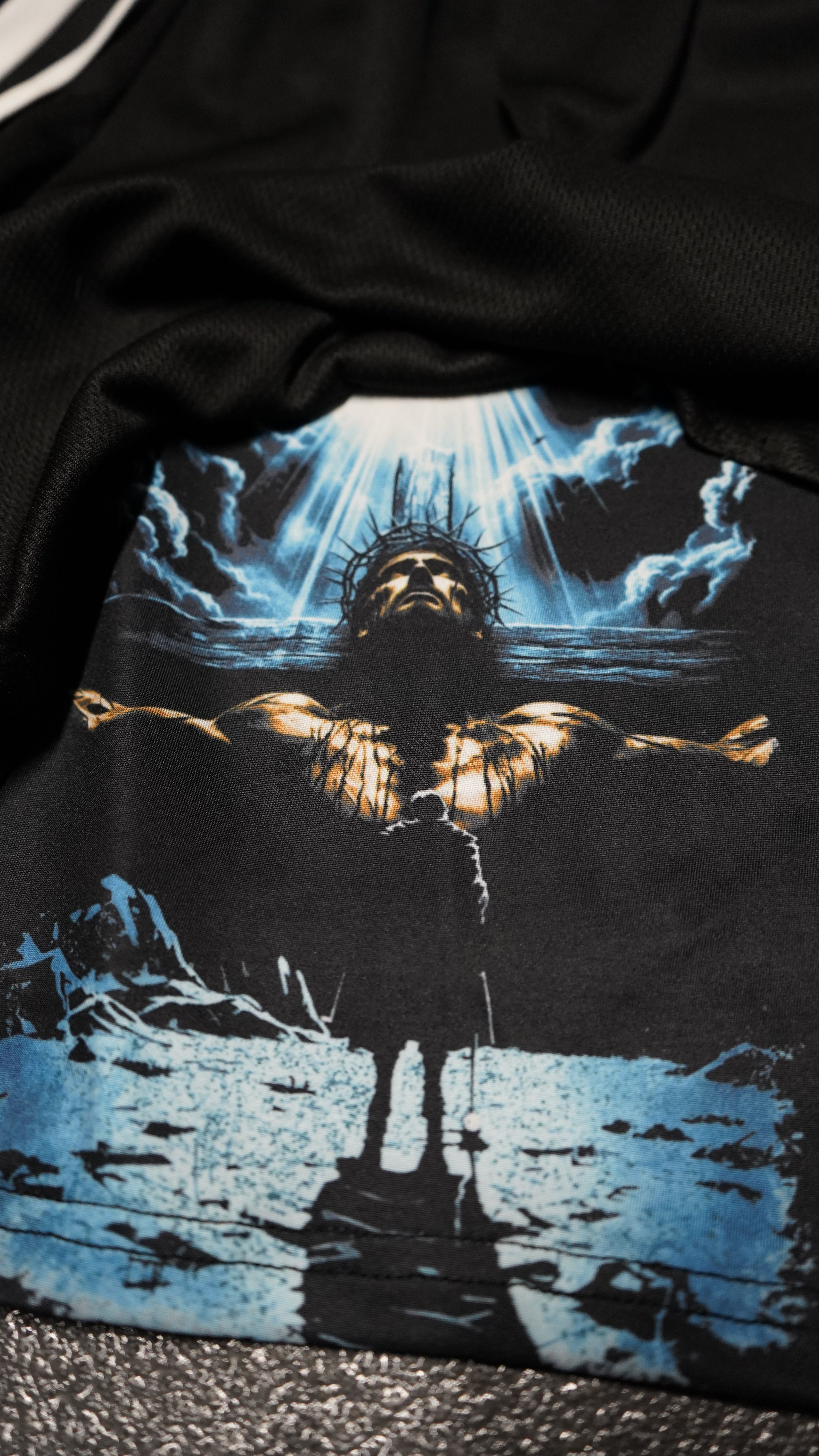 Saint Kaizen Christian gym wear Romans 5:6 Performance Shorts. Two-layer shorts built for optimal mobility, featuring secure pockets and premium fabric.