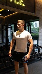Cross Short Sleeve Compression - White