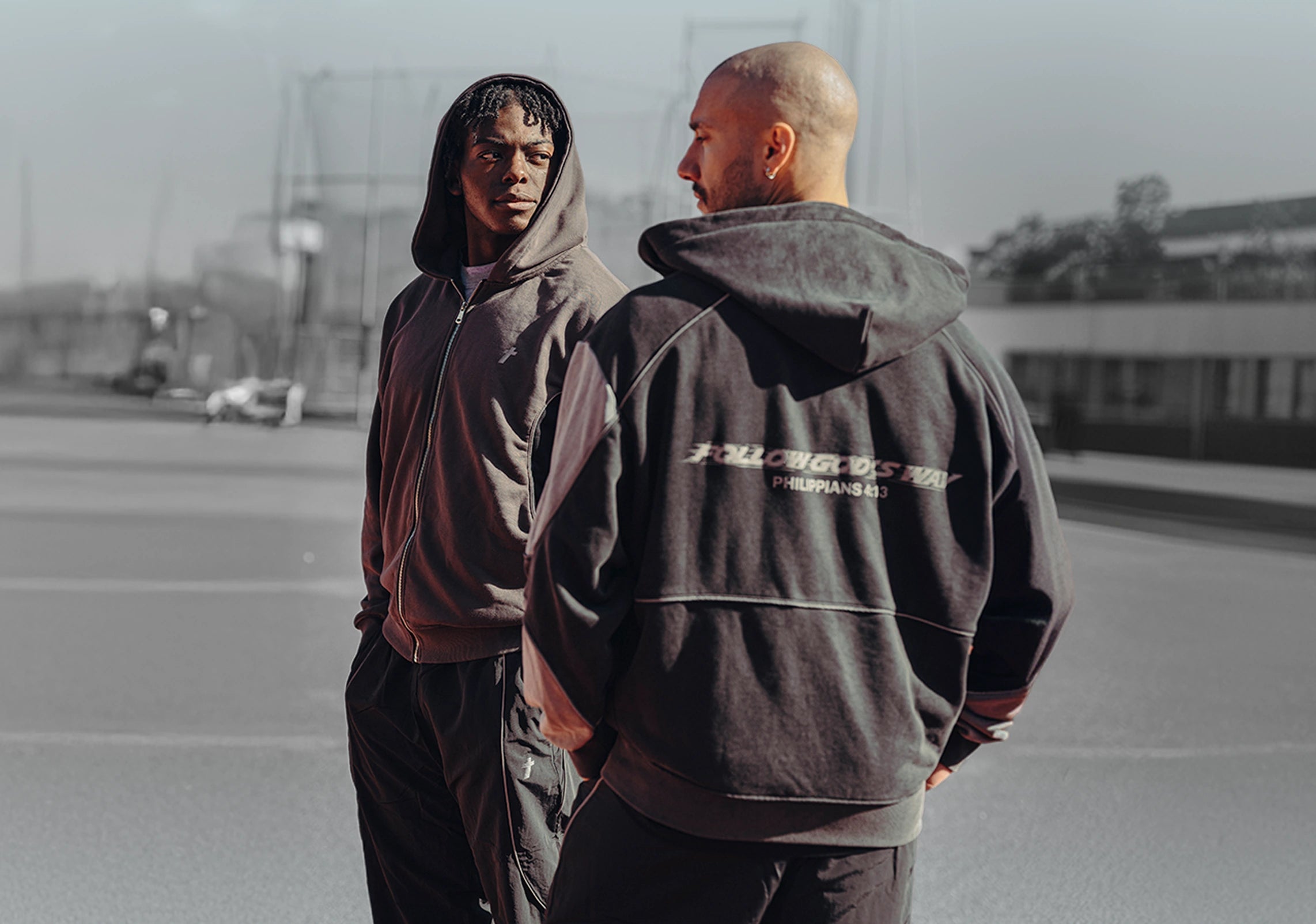Follow God’s Way hoodies on the track