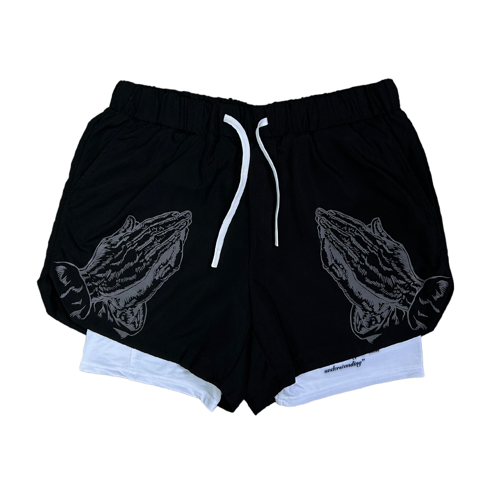 Praying Hands Performance Shorts - Black – Saint Kaizen