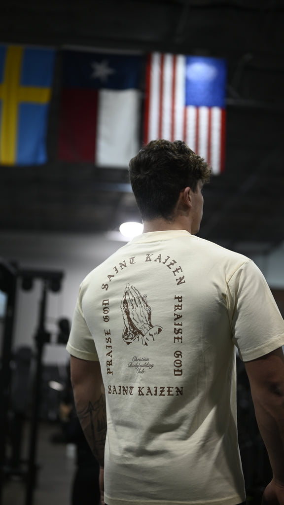 Christian-themed pump cover from Gym Wear, made from 100% premium cotton with a screen print design, providing an ultra-soft feel for stylish and comfortable workouts.