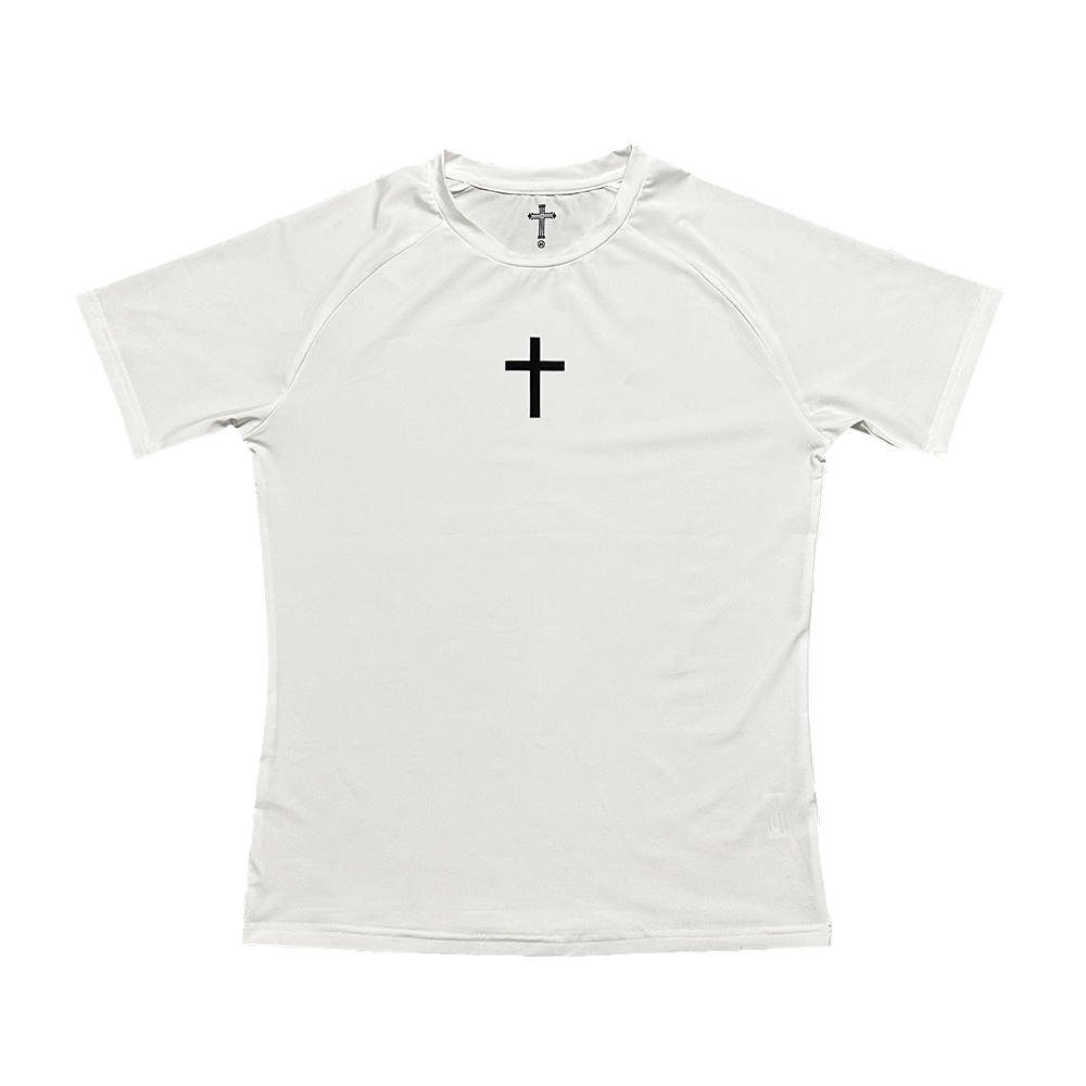 Cross Short Sleeve Compression - White