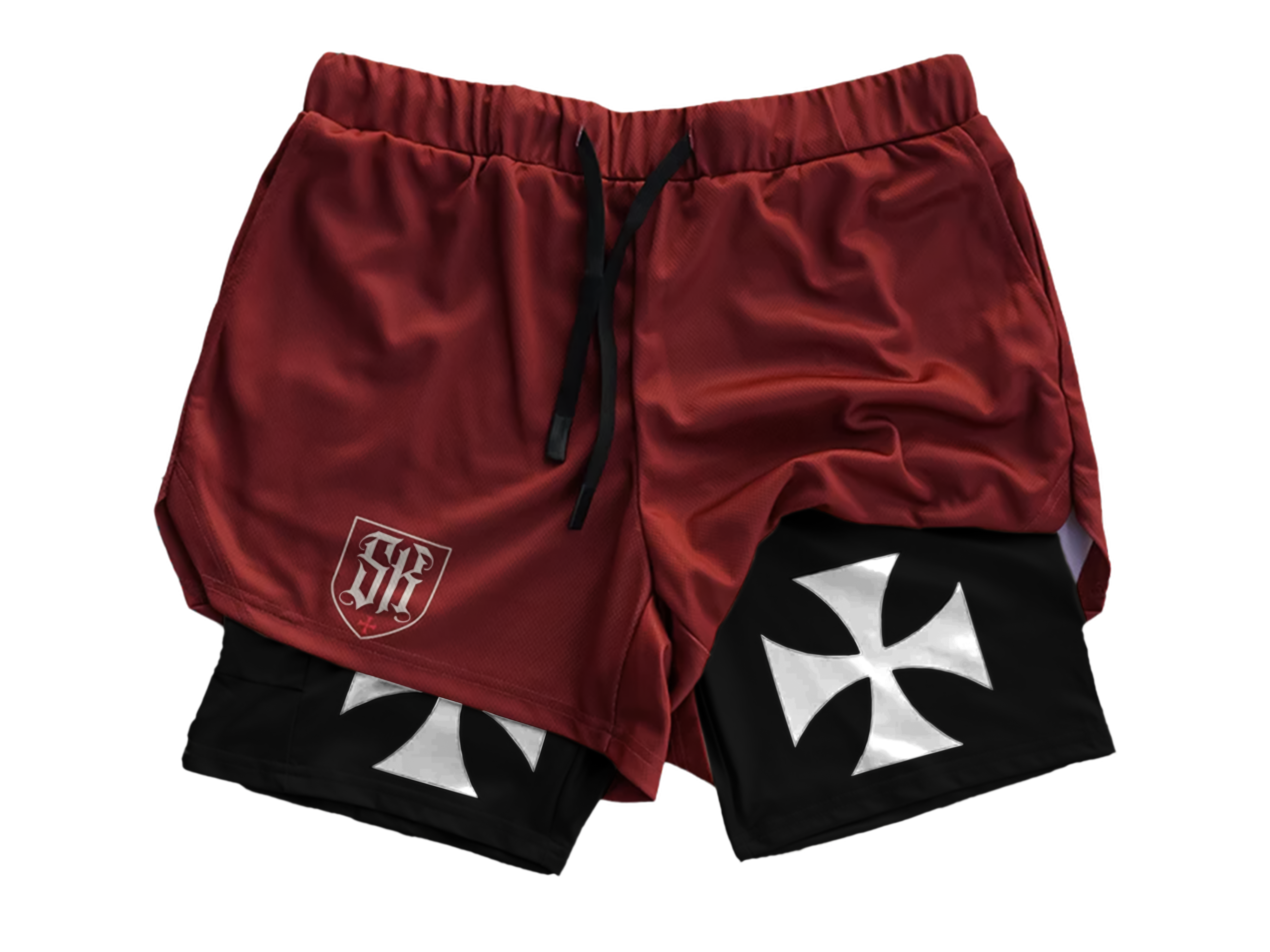 Crusader Cross Performance Shorts - Red
