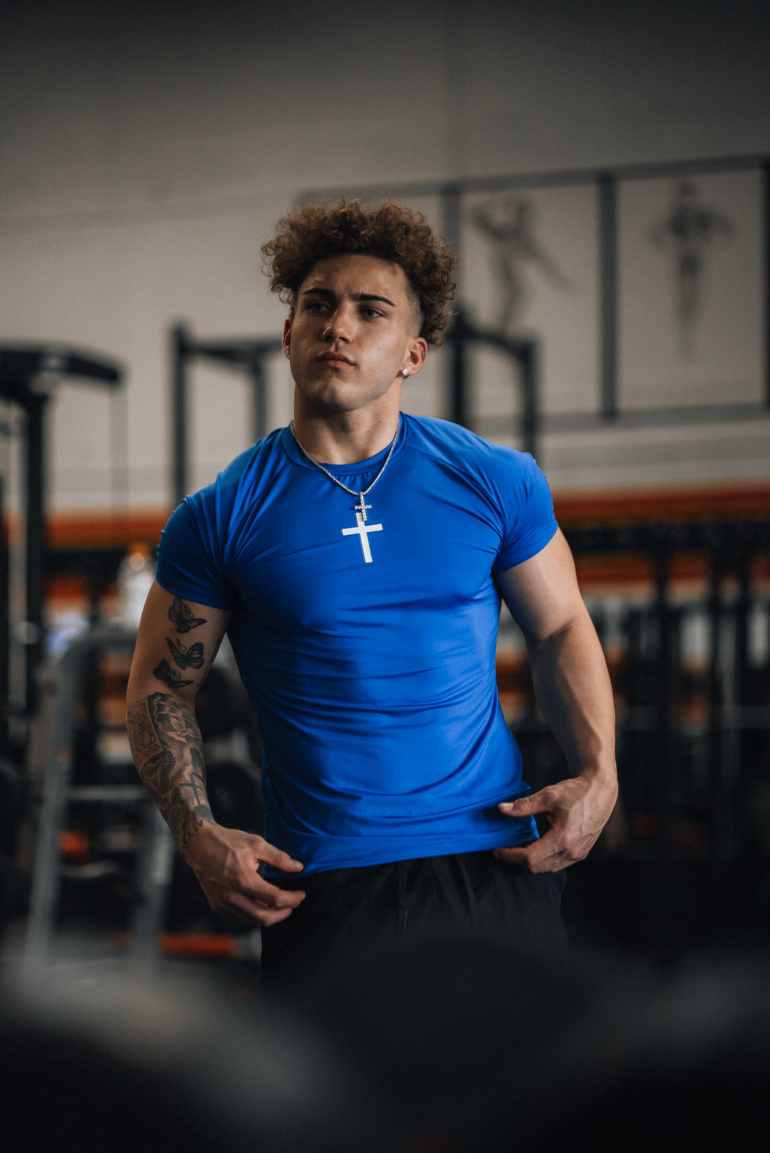 Christian-themed Compression Tee from Gym Wear, featuring gentle compression, moisture-wicking technology, and a second-skin feel for optimal performance and comfort during workouts.