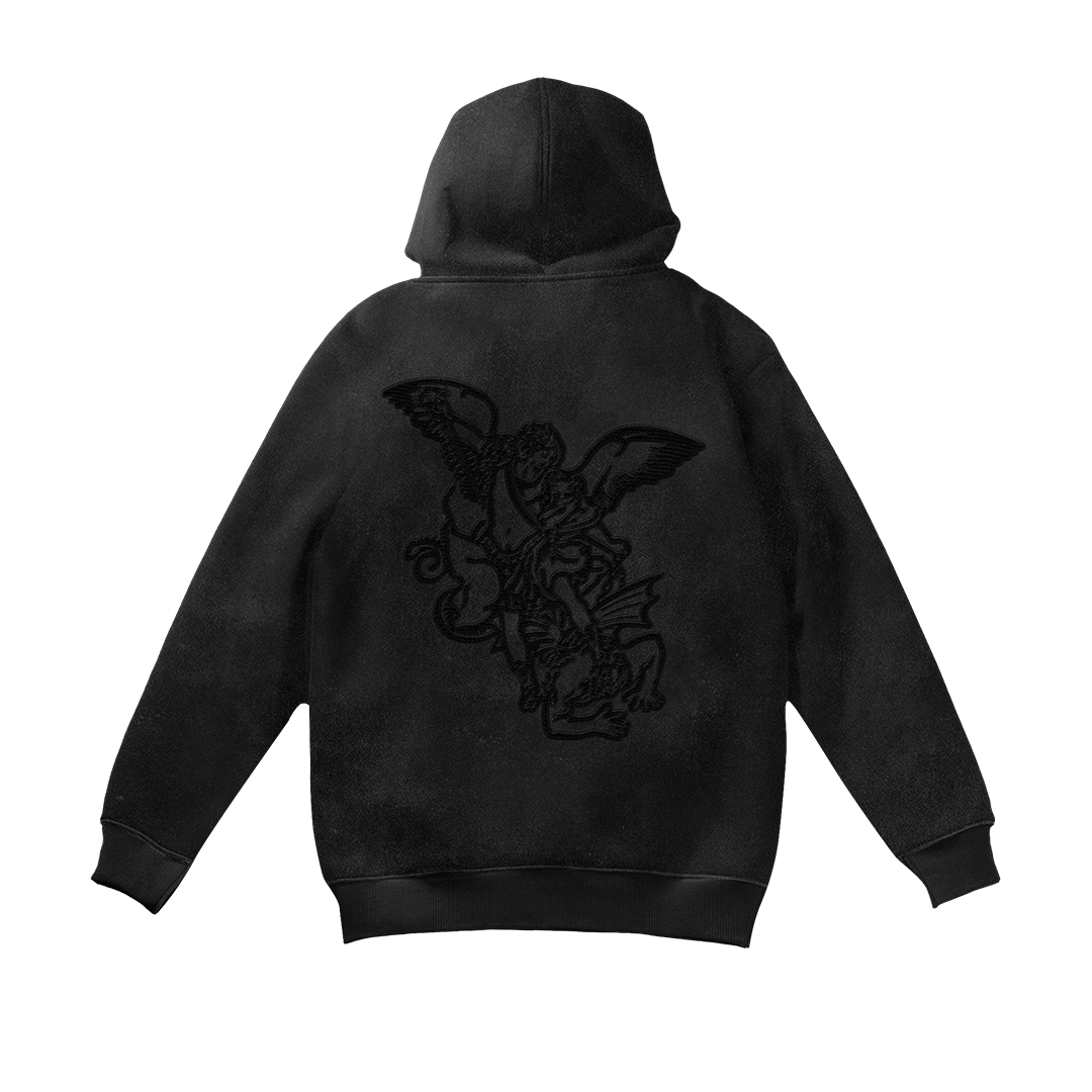 Archangel Michael Embroidery Zip Up Hoodie