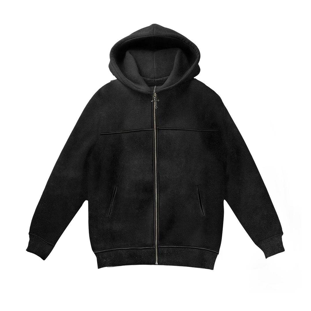 Archangel Michael Embroidery Zip Up Hoodie