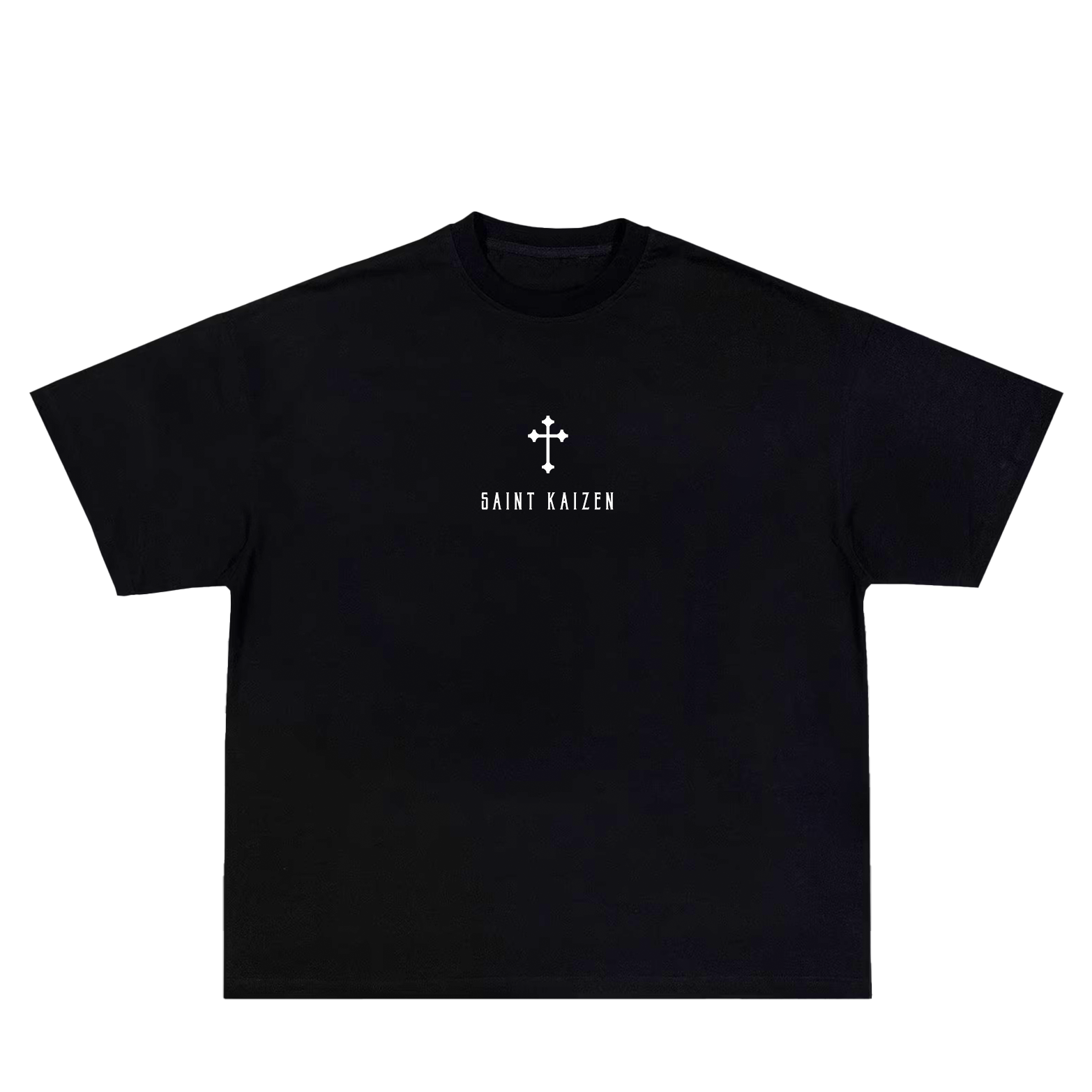 Saint Kaizen Christian gym wear shirt. Features the bold Angel Wings T-Shirt - Black spiritual design. Oversize fit made from premium 220gr cotton.