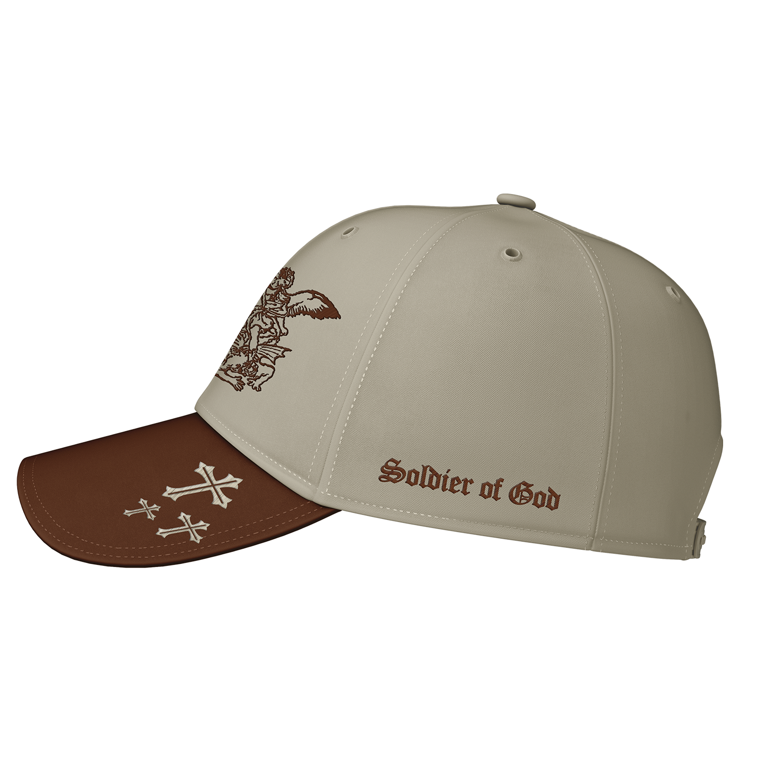 Archangel Michael Cap - Brown and Beige
