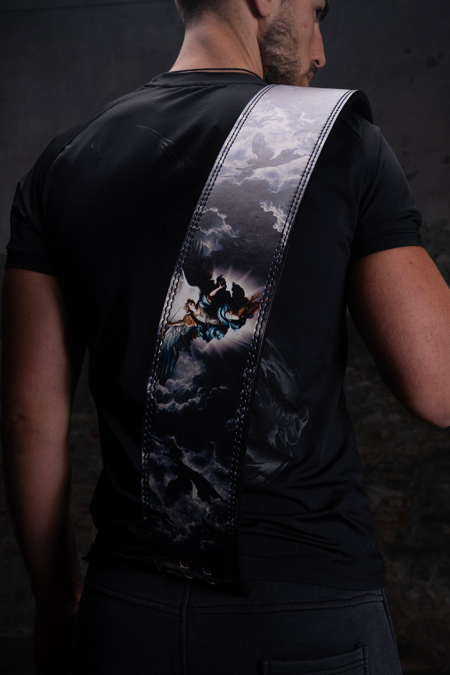 Christian athletes lifting heavy wearing the Saint Kaizen Archangel Gabriel Lever Belt. Ideal 10mm Weightlifting belt for Powerlifting and heavy training