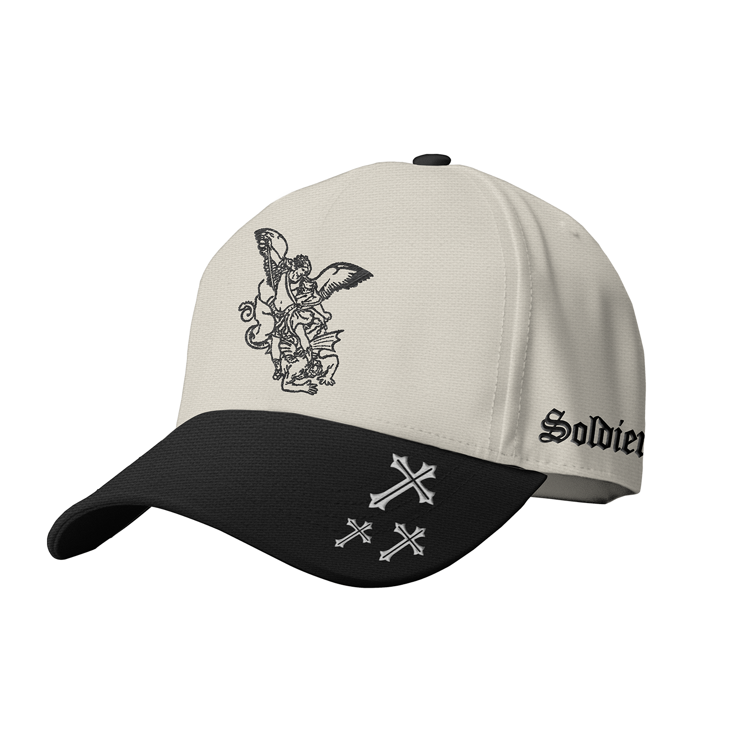 Saint Kaizen premium Christian gym wear [Archangel Michael Cap]. Features bold spiritual Artwork, A comfortable cap designed for both the gym and casual wear.