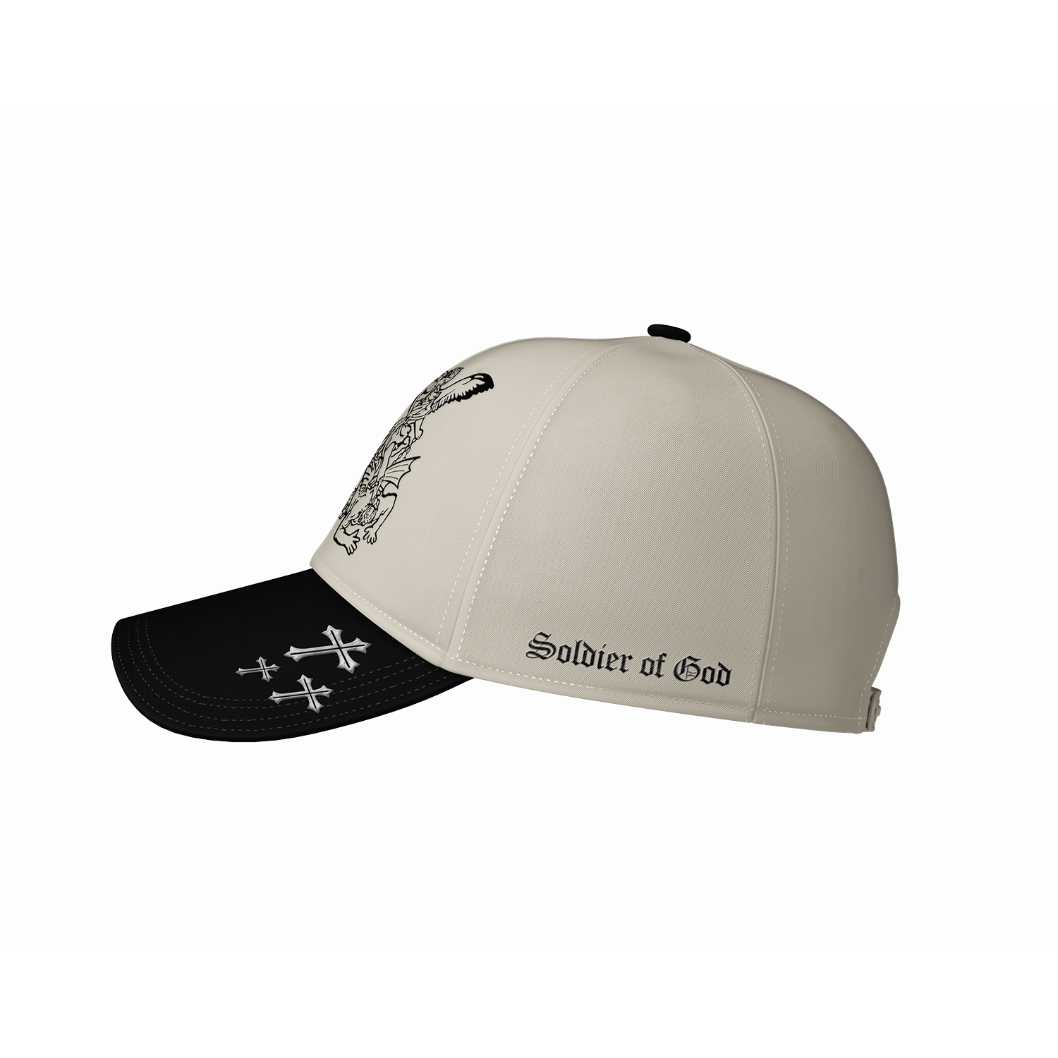 Saint Kaizen premium Christian gym wear [Archangel Michael Cap]. Features bold spiritual Artwork, A comfortable cap designed for both the gym and casual wear.