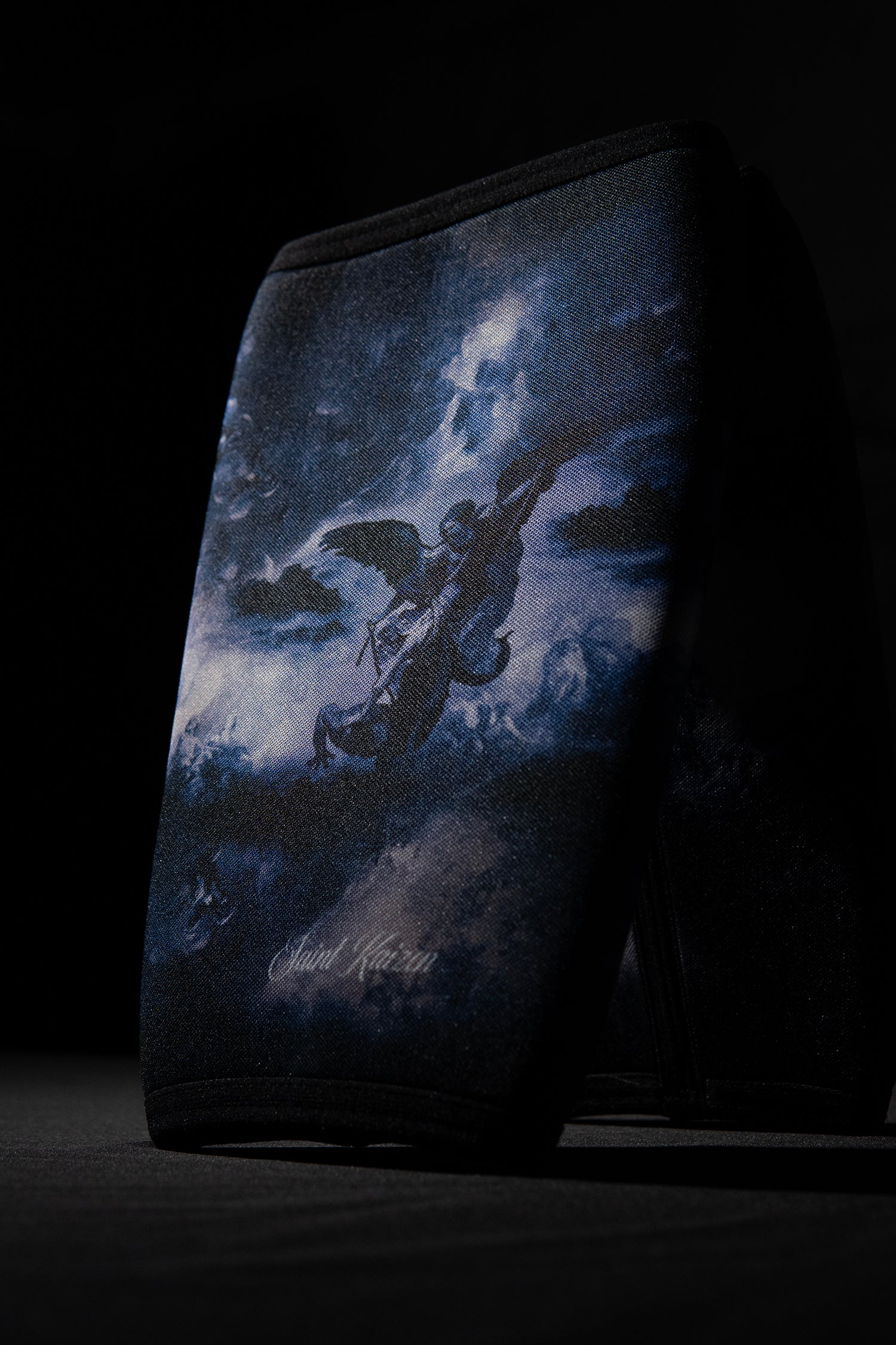 Saint Kaizen Archangel Michael Knee Sleeves. 7mm neoprene for maximum compression and support during squats and deadlifts. Essential Christian gym wear.