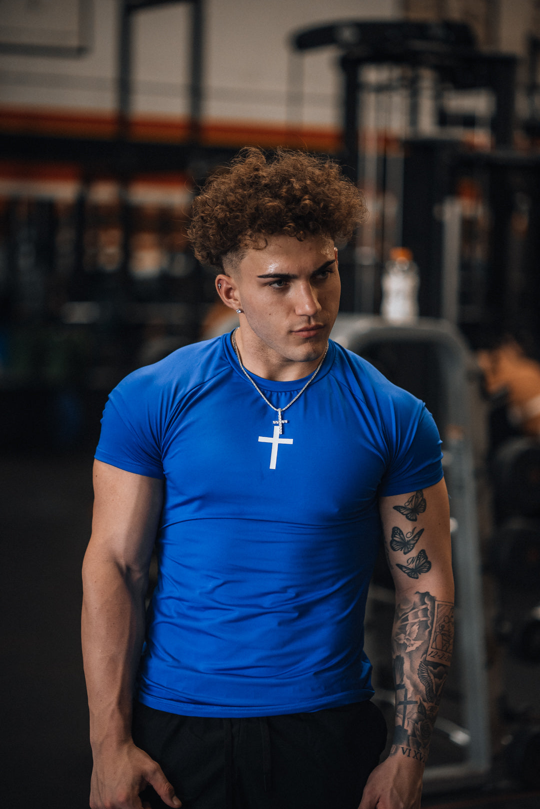 Christian-themed Compression Tee from Gym Wear, featuring gentle compression, moisture-wicking technology, and a second-skin feel for optimal performance and comfort during workouts.