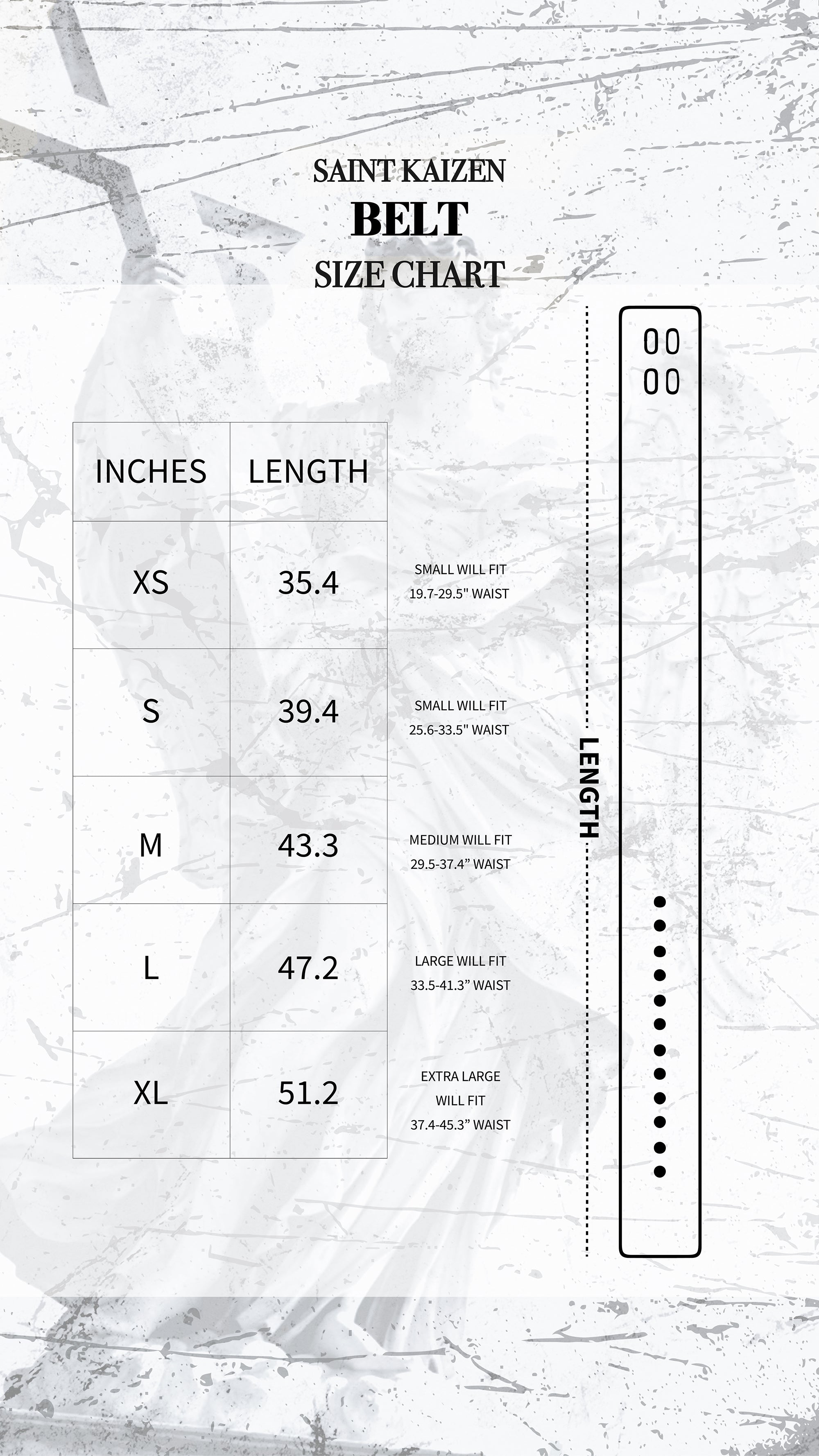 Christ is King Lever Belt - Gray Size Chart