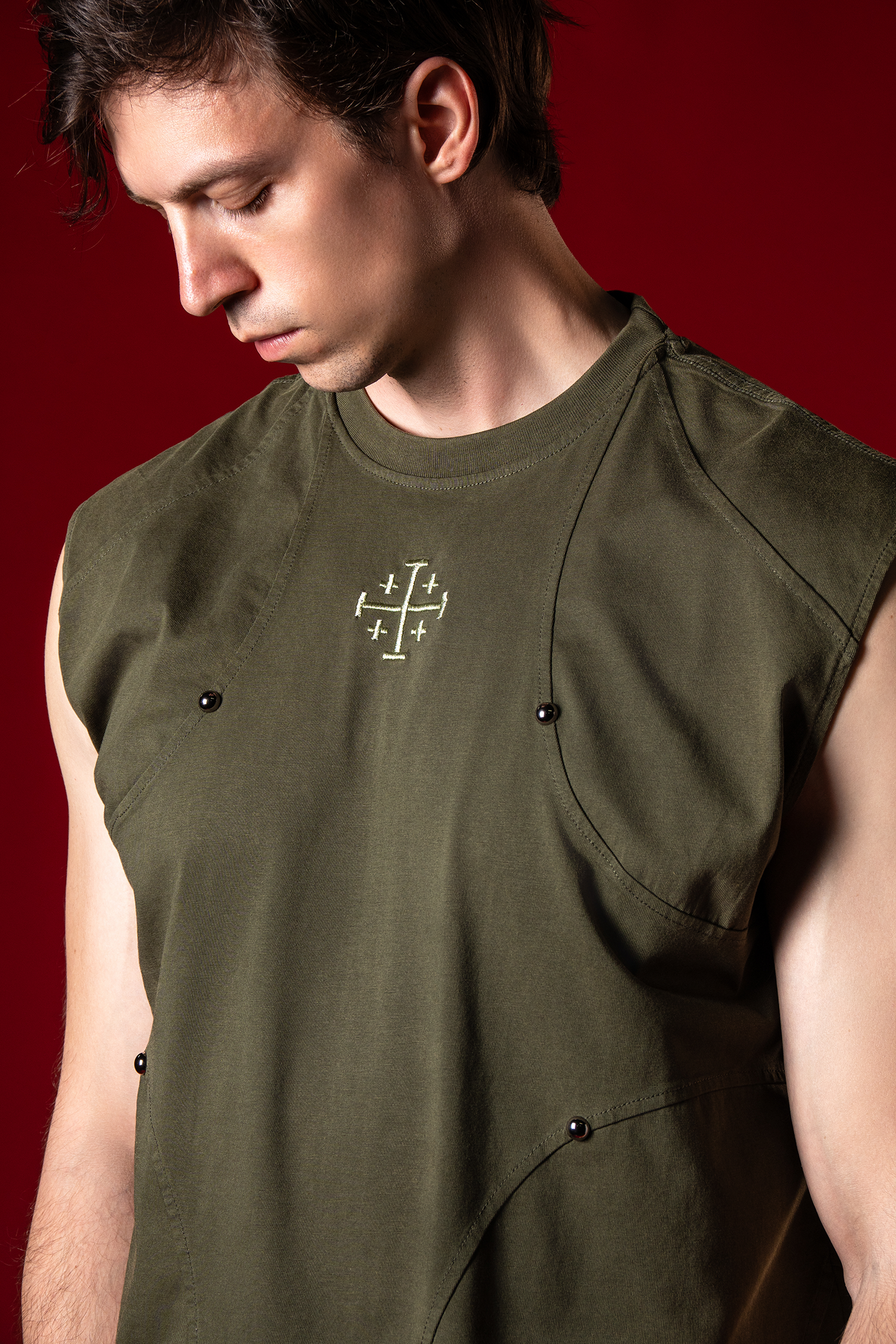 Jerusalem Cross Armor Cut Off Tee