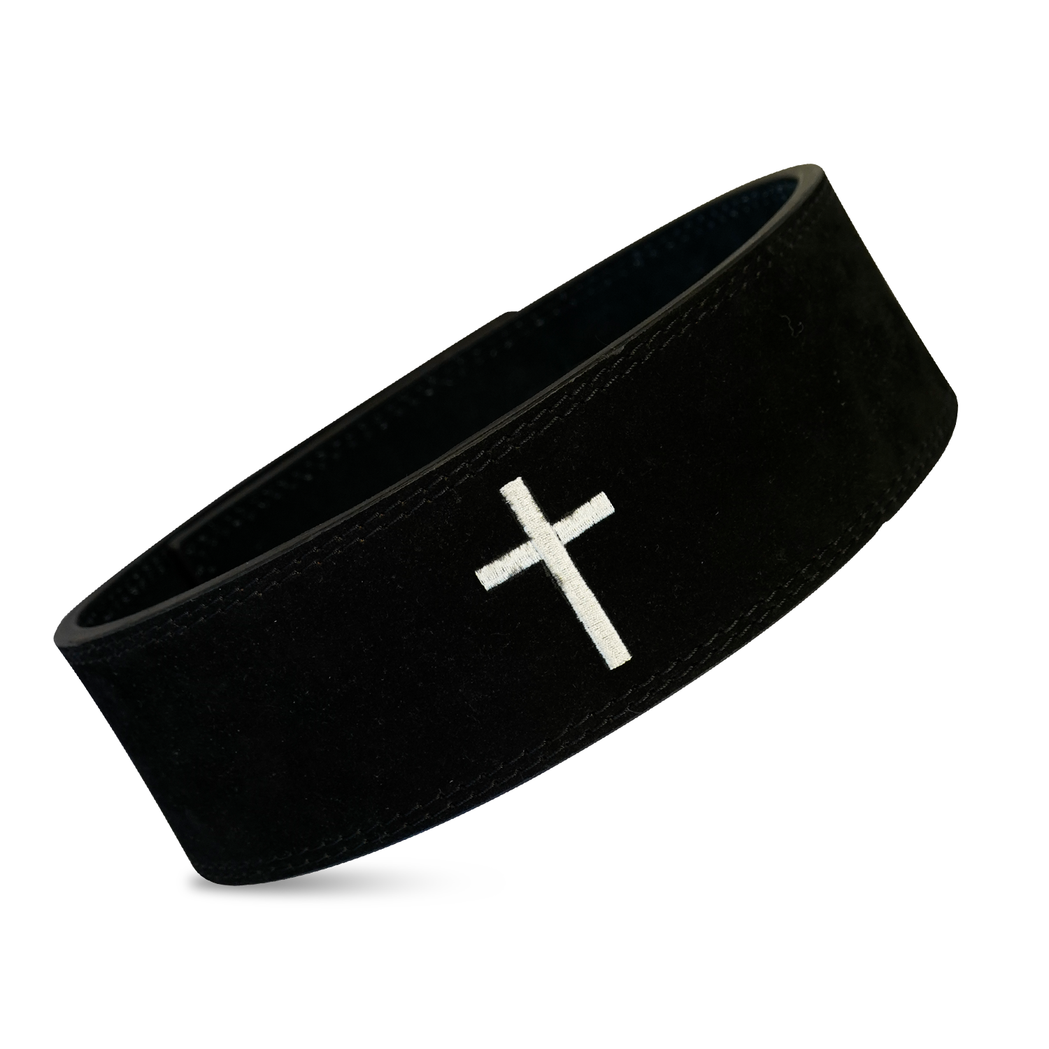Saint Kaizen Cross Lever Belt (10mm, black) for Powerlifting. Premium Weightlifting belt designed for Christian athletes.