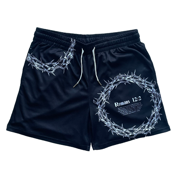 Crown of Thorns Mesh Shorts - Black