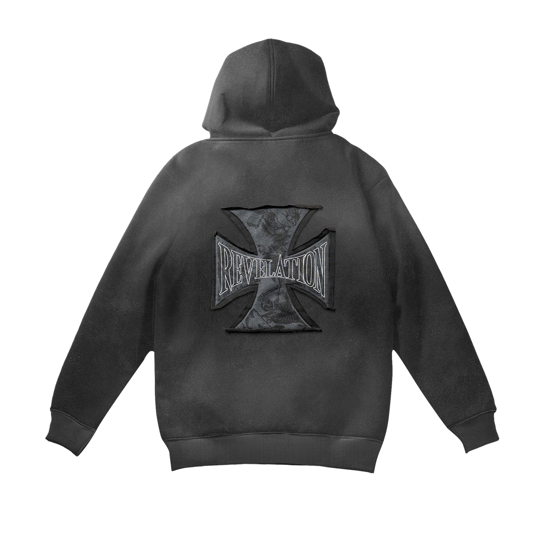 Crusader Cross Hoodie - Acid Wash
