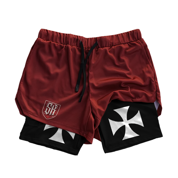 Crusader Cross Performance Shorts - Red