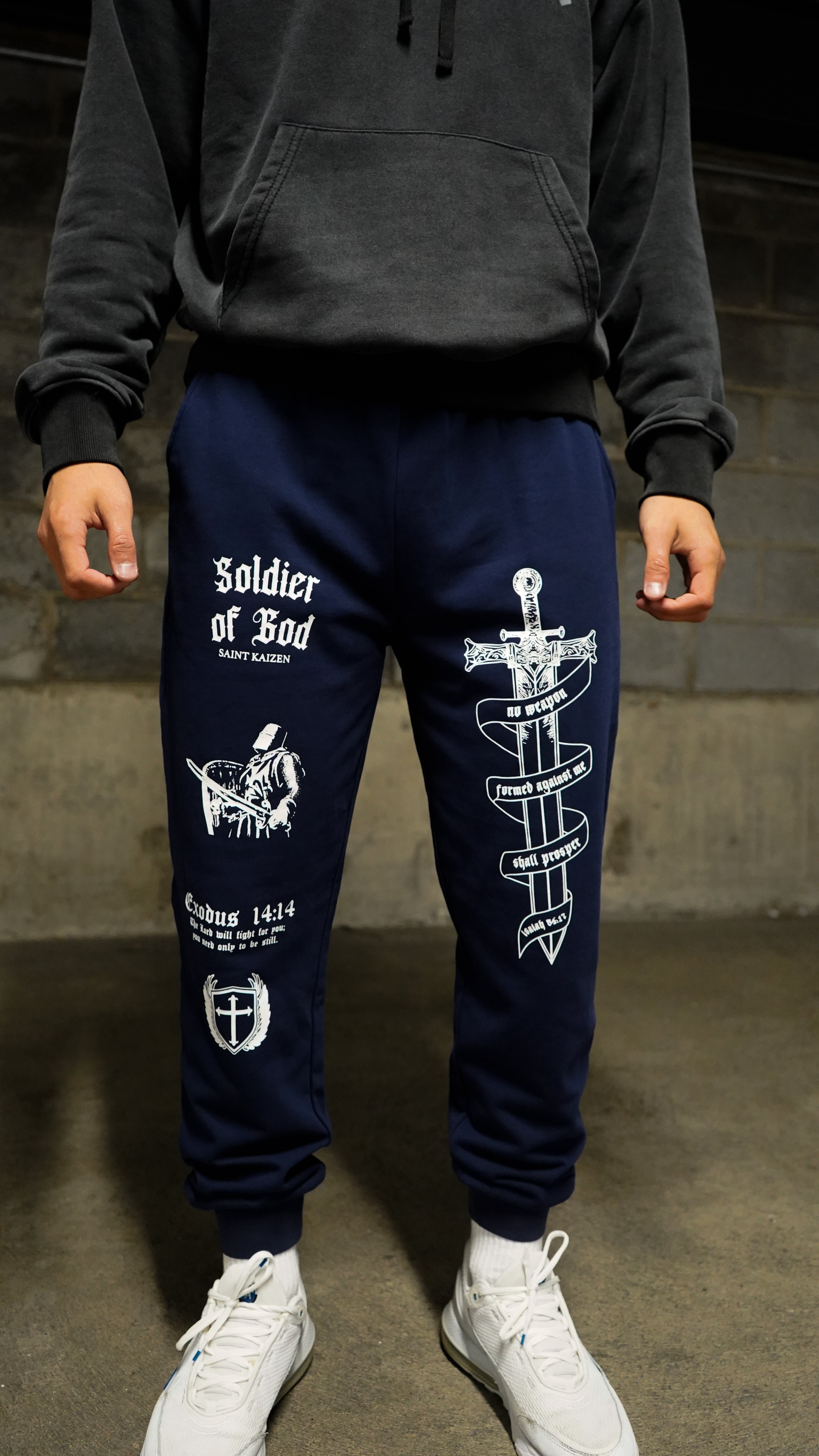 Soldier of God Joggers - Navy