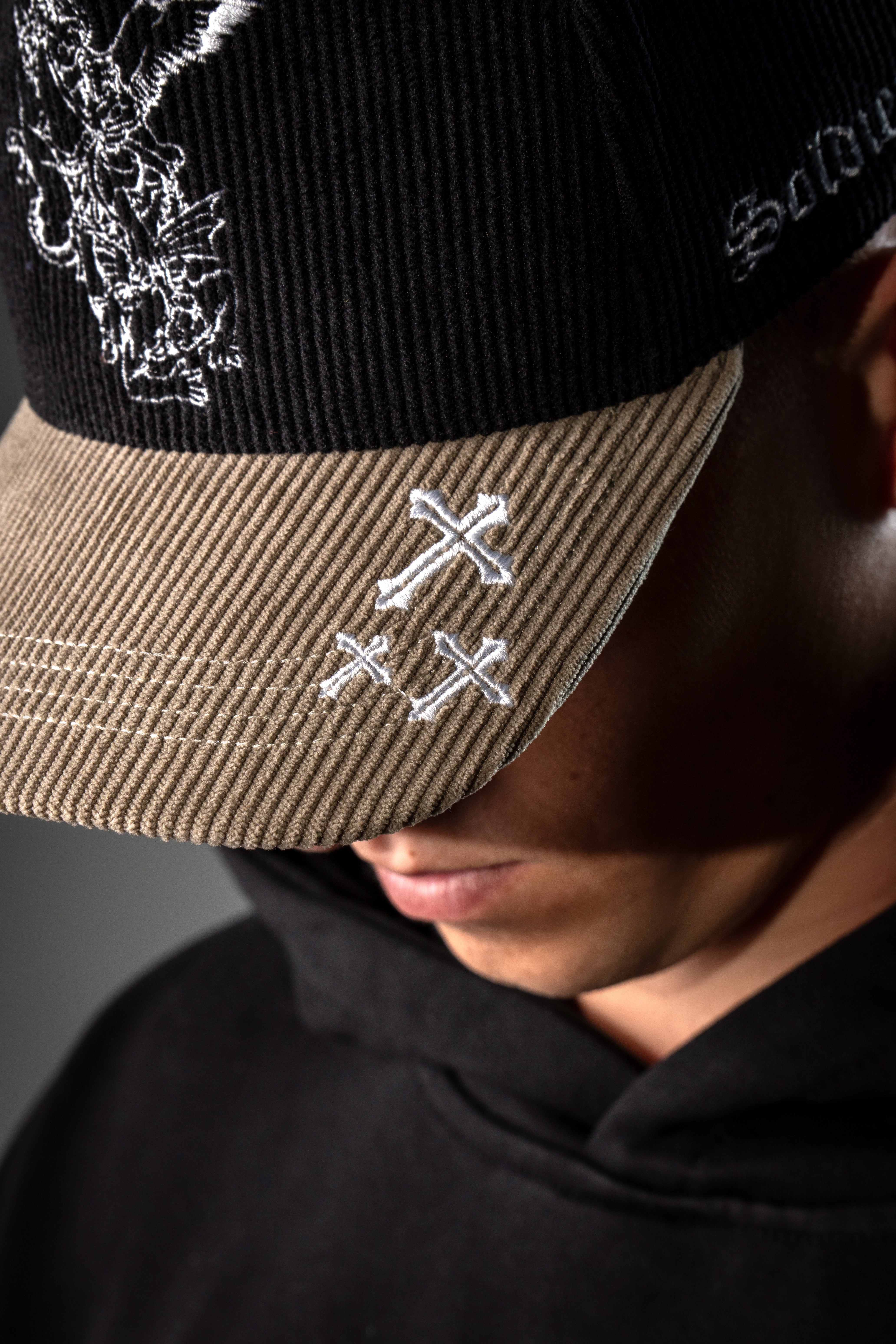 Archangel Michael Cap - Black and Cream