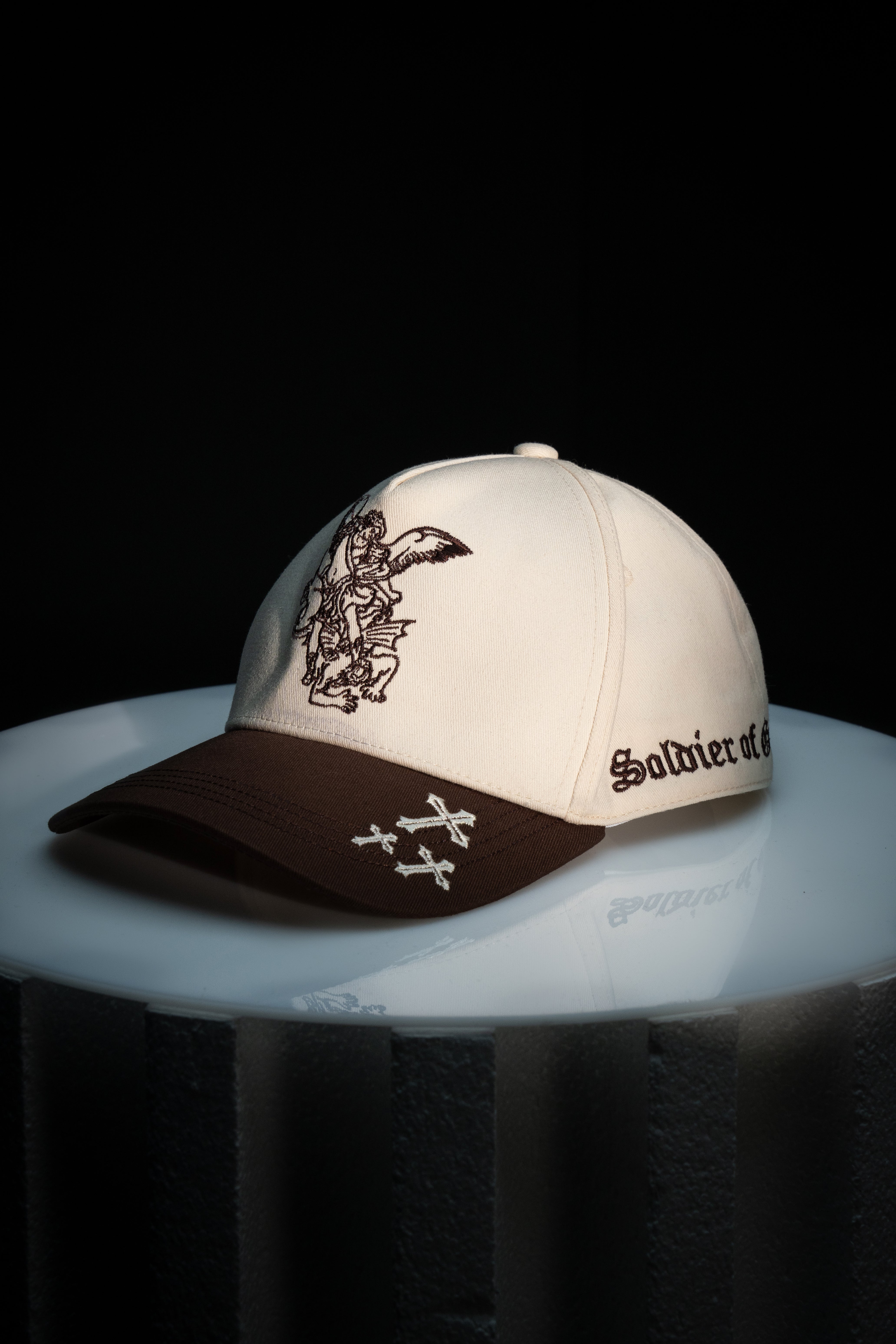 Archangel Michael Cap - Brown and Beige