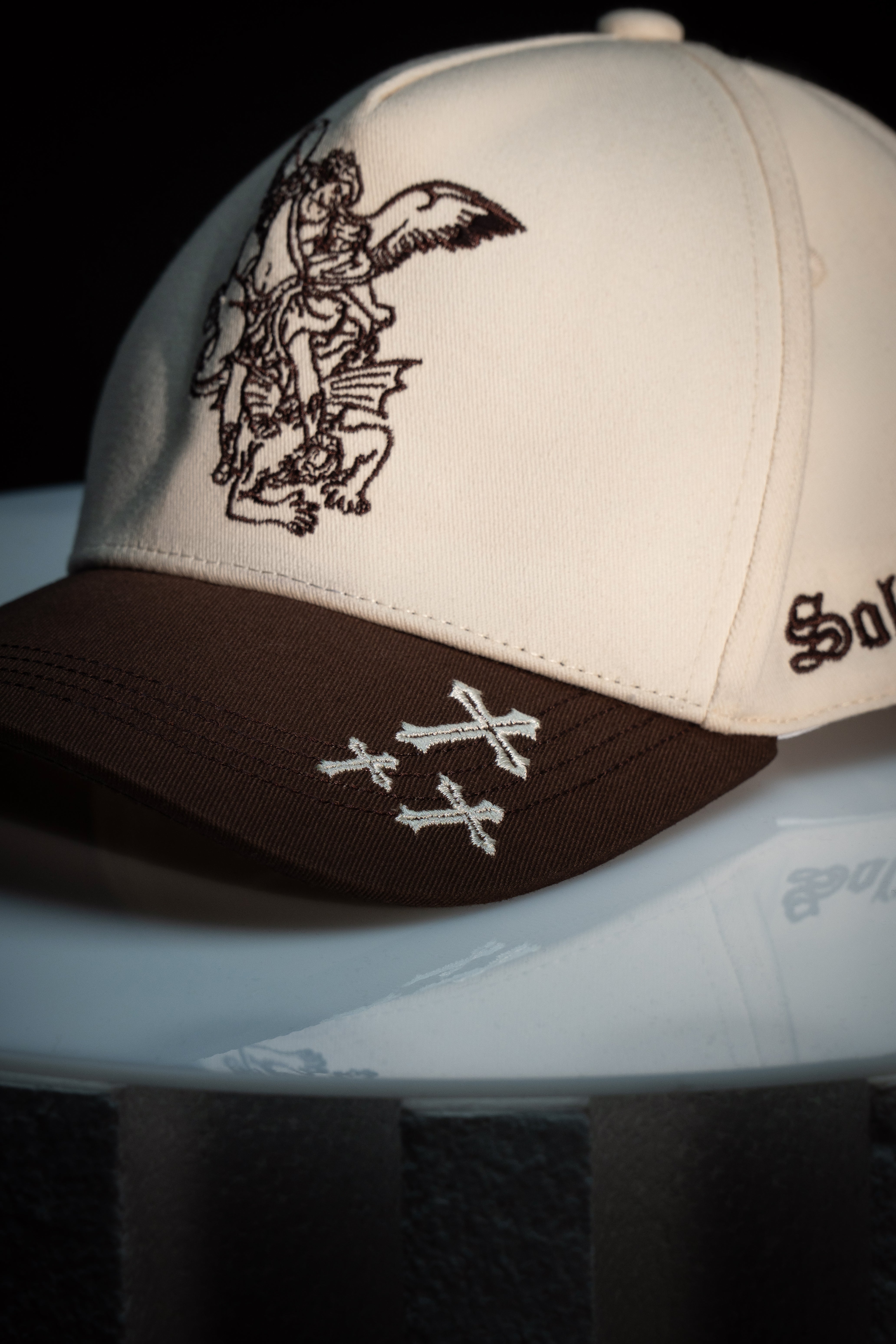Archangel Michael Cap - Brown and Beige