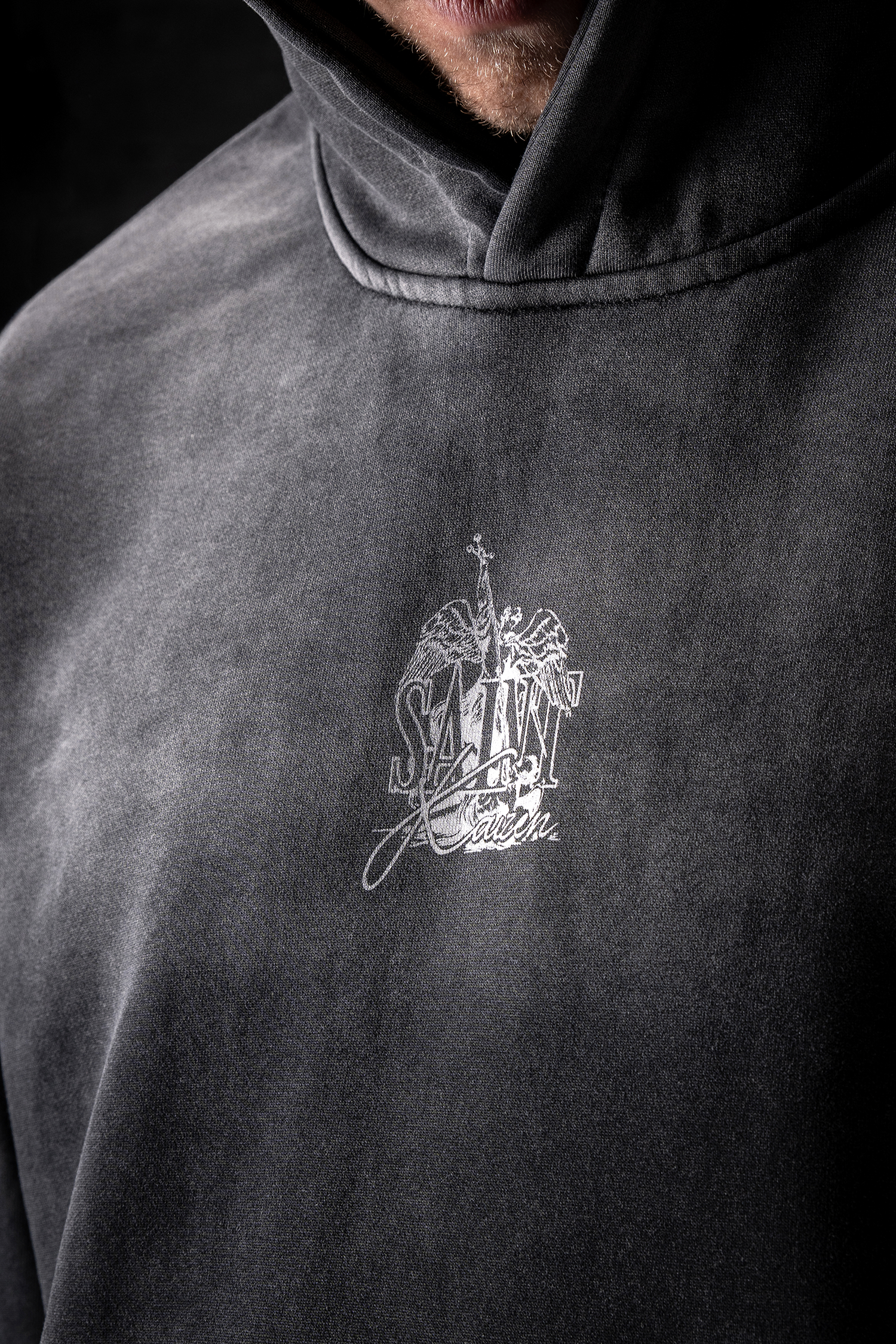 Crusader Cross Hoodie - Acid Wash